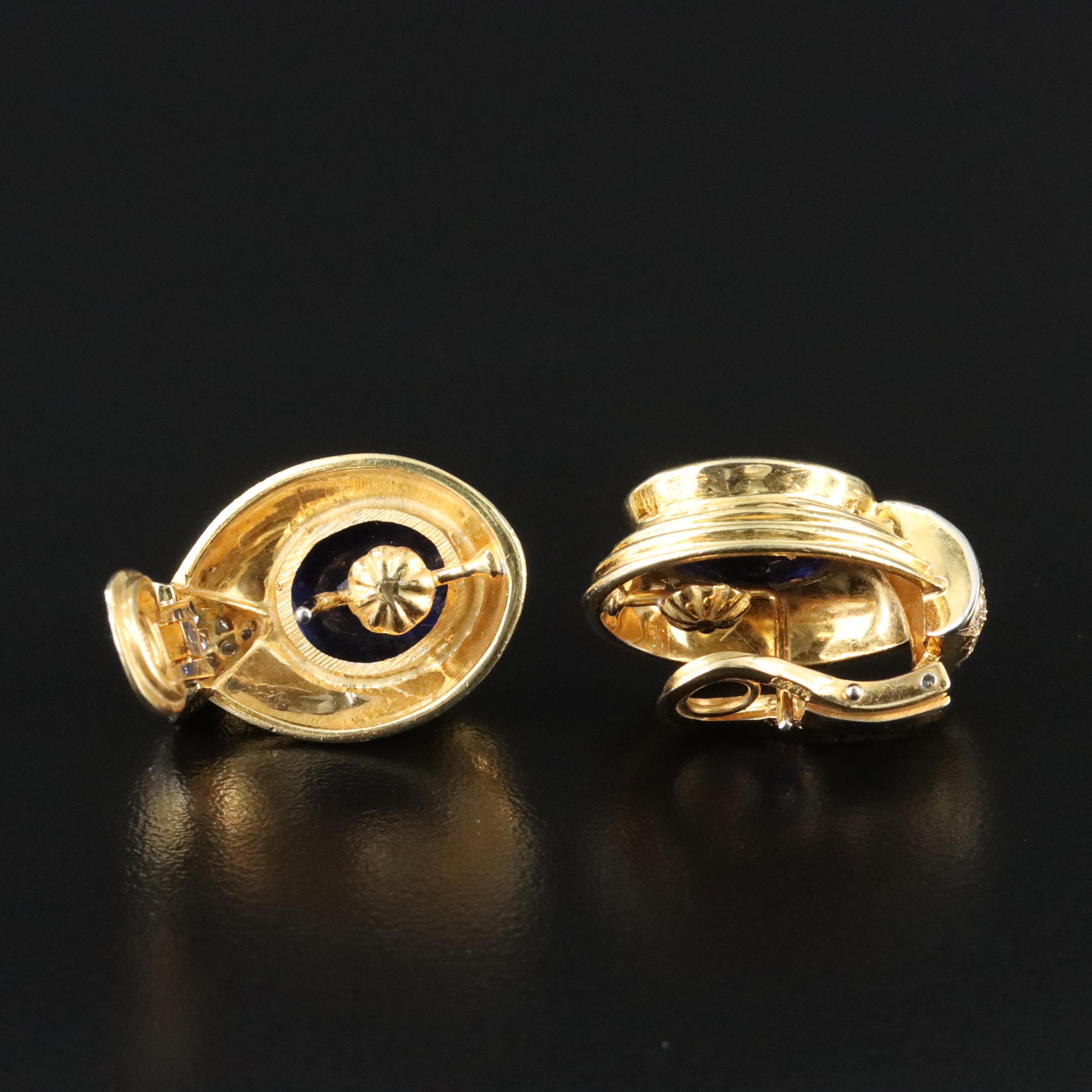 18K Sapphire and Diamond Earrings