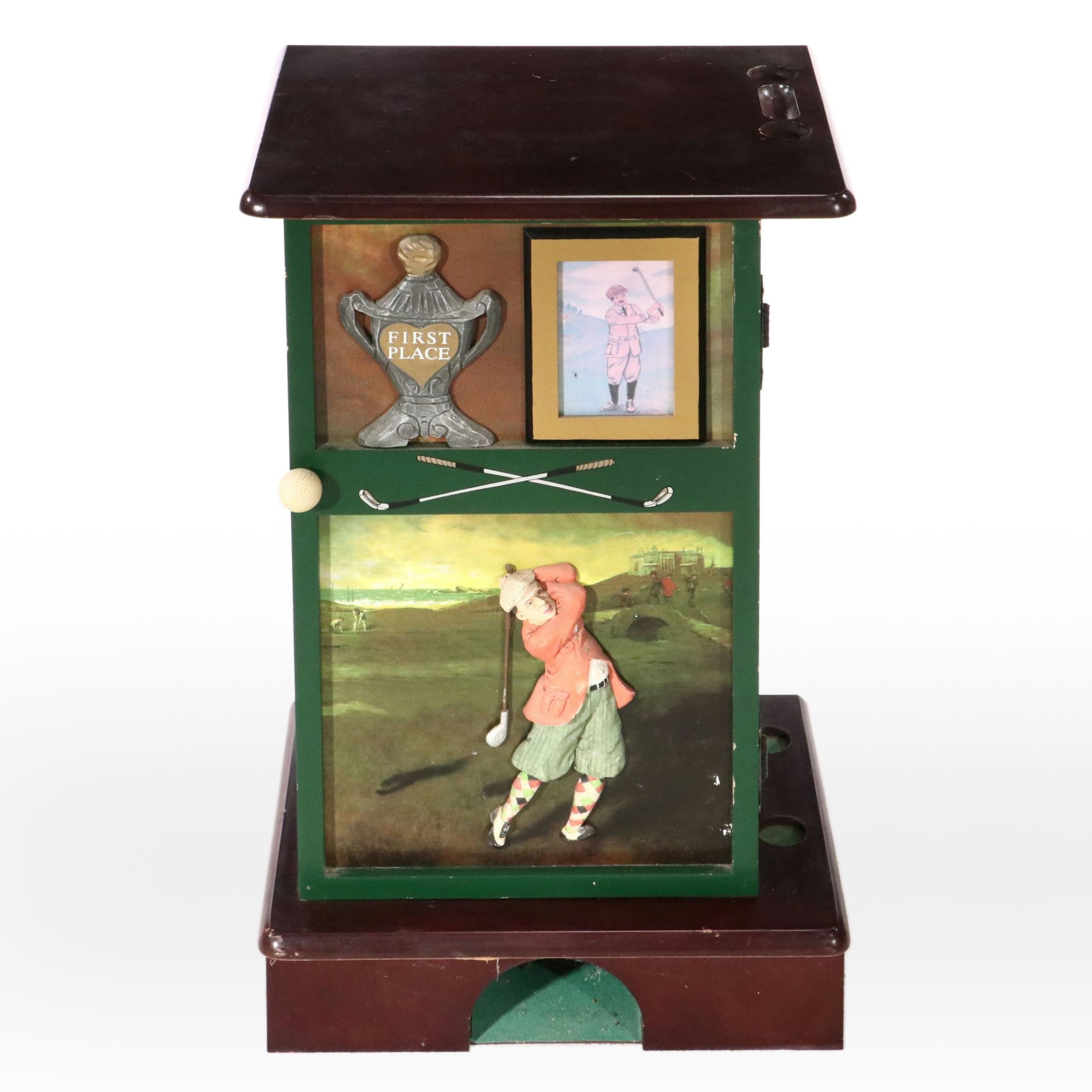 Powell Painted Golf-Themed Cabinet