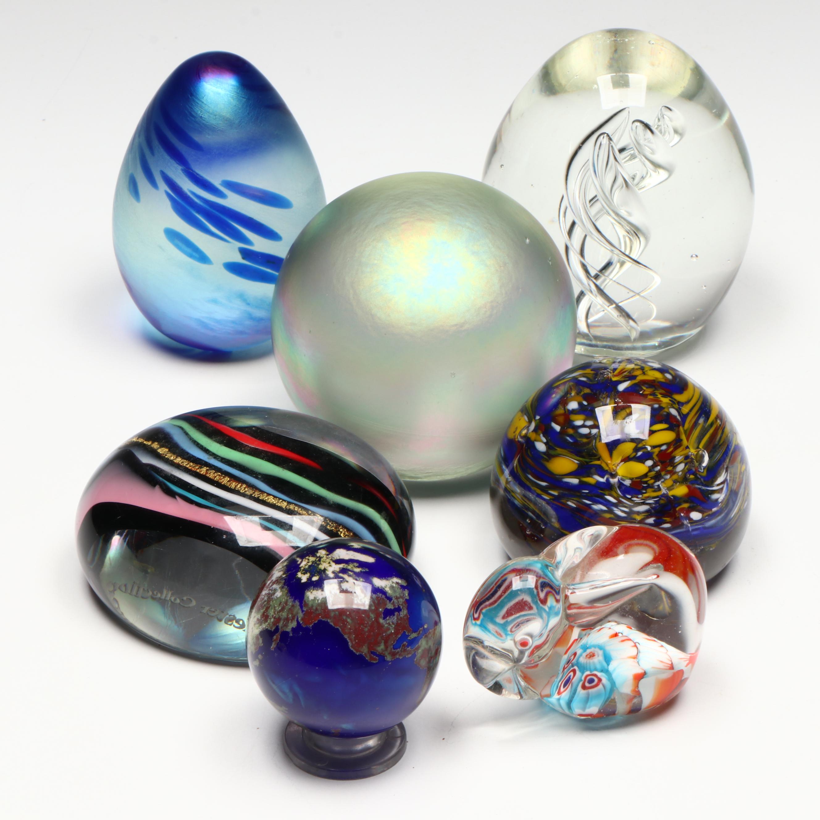 Dorchester Collection Glass Paperweight with Other Glass Paperweights