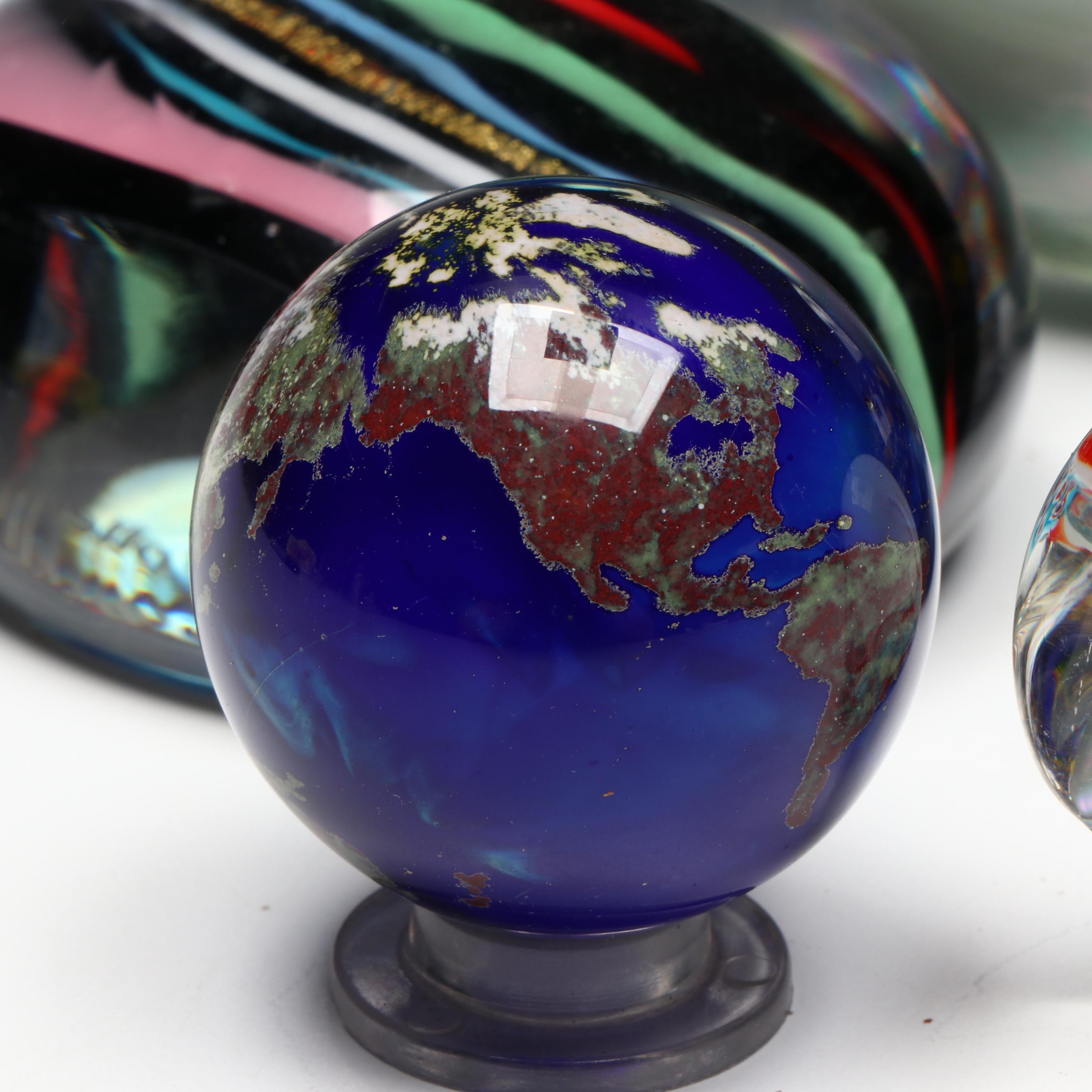 Dorchester Collection Glass Paperweight with Other Glass Paperweights