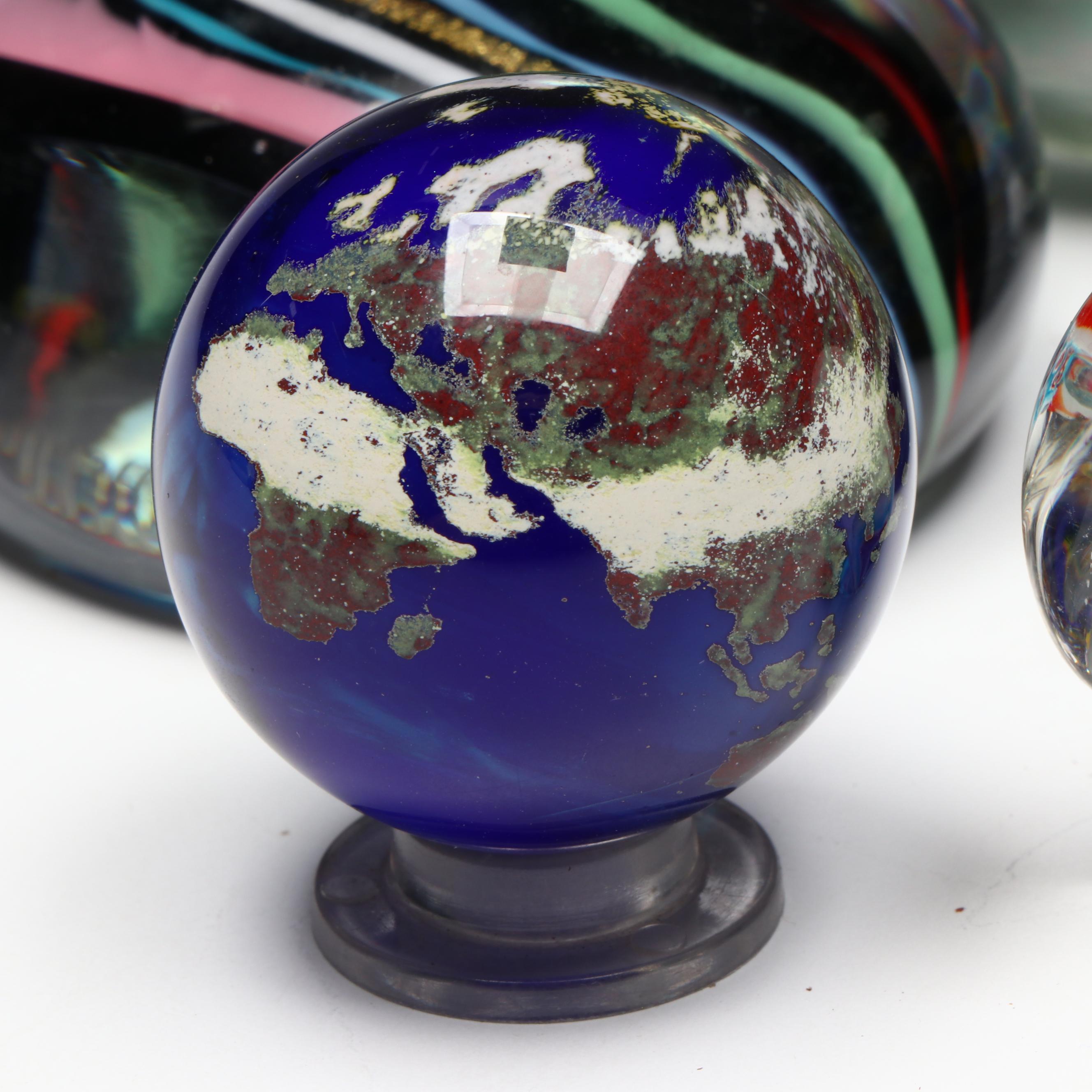 Dorchester Collection Glass Paperweight with Other Glass Paperweights