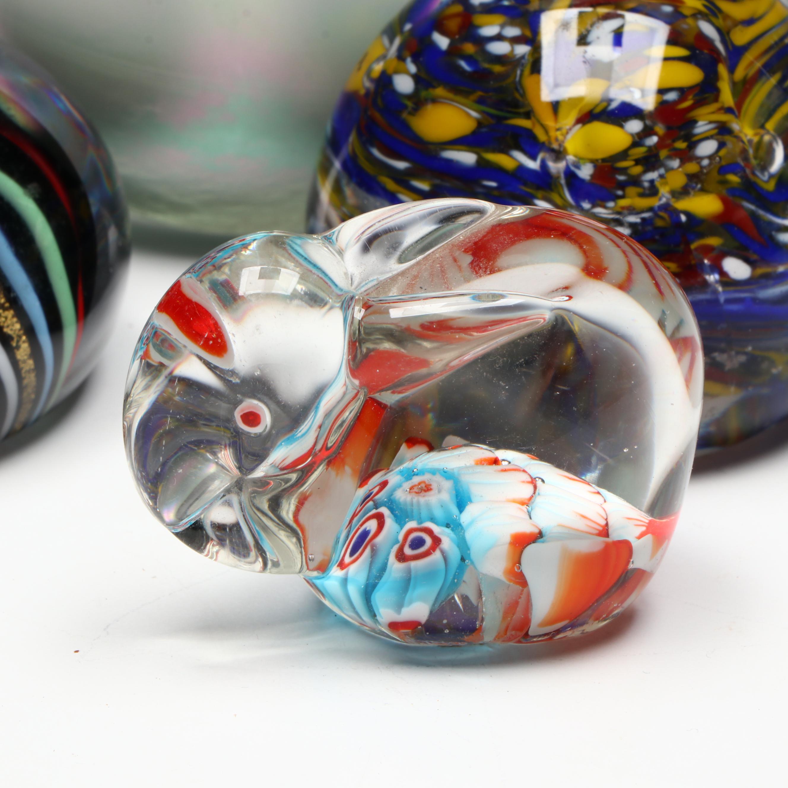 Dorchester Collection Glass Paperweight with Other Glass Paperweights