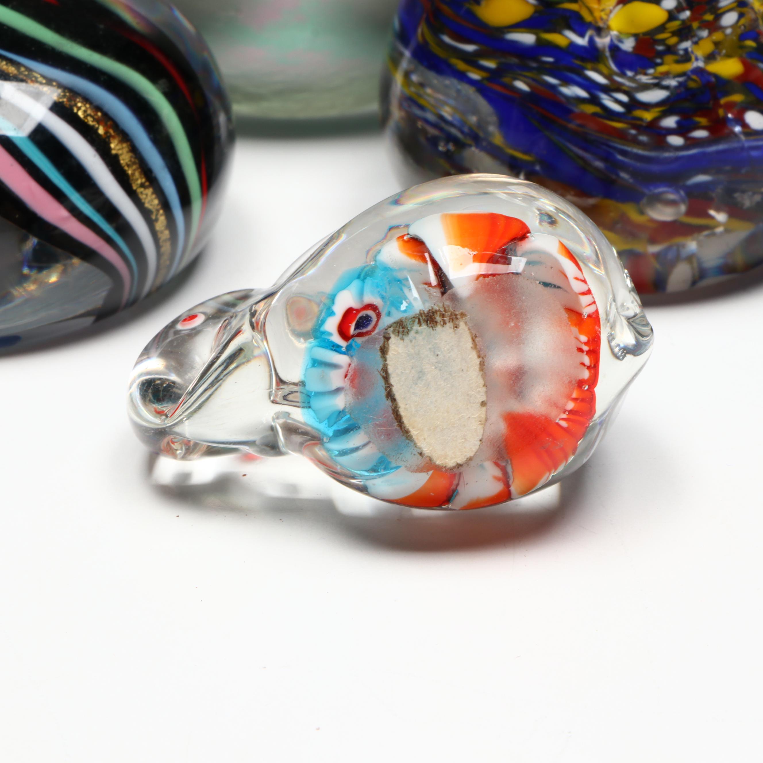 Dorchester Collection Glass Paperweight with Other Glass Paperweights