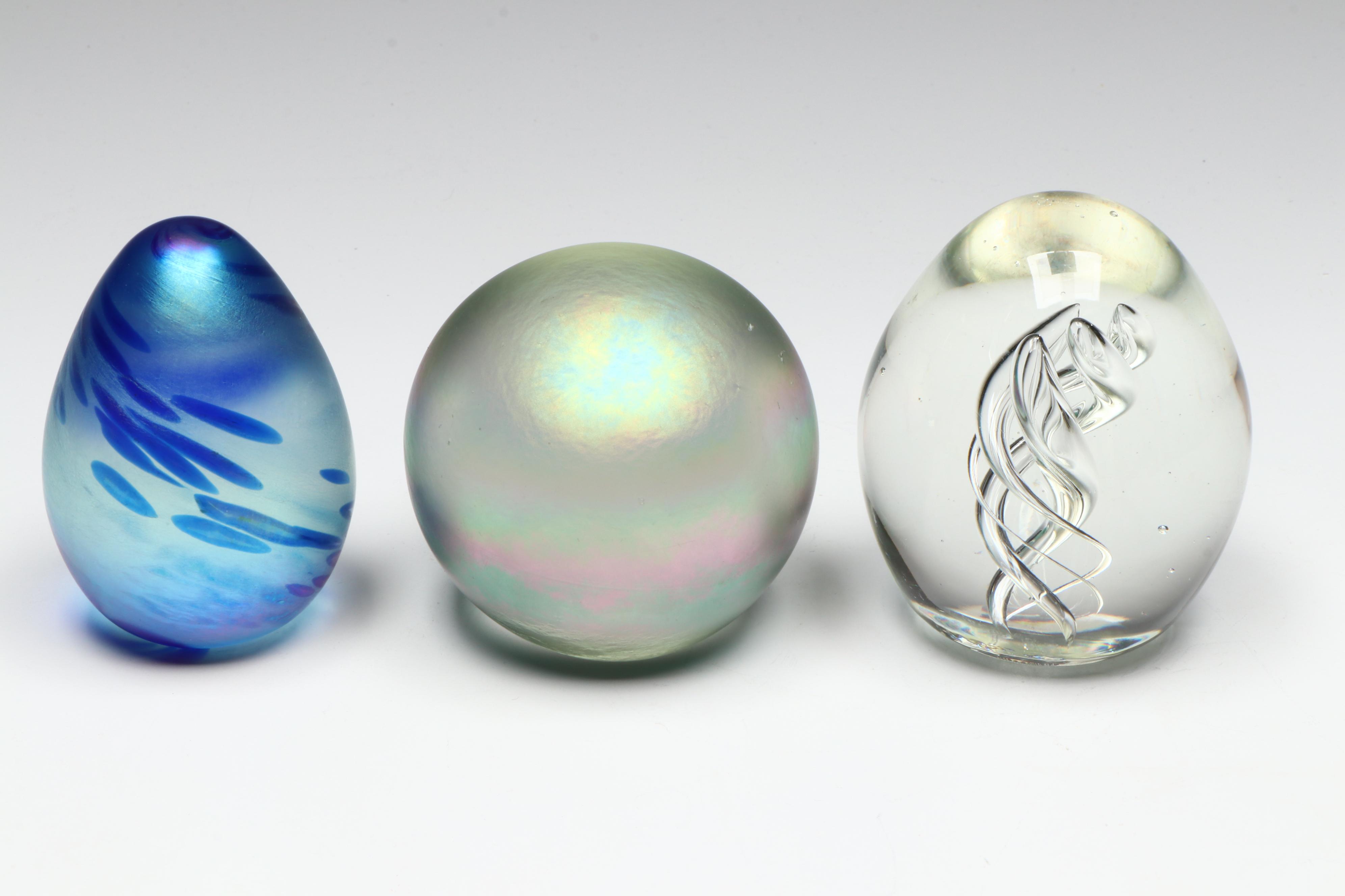 Dorchester Collection Glass Paperweight with Other Glass Paperweights