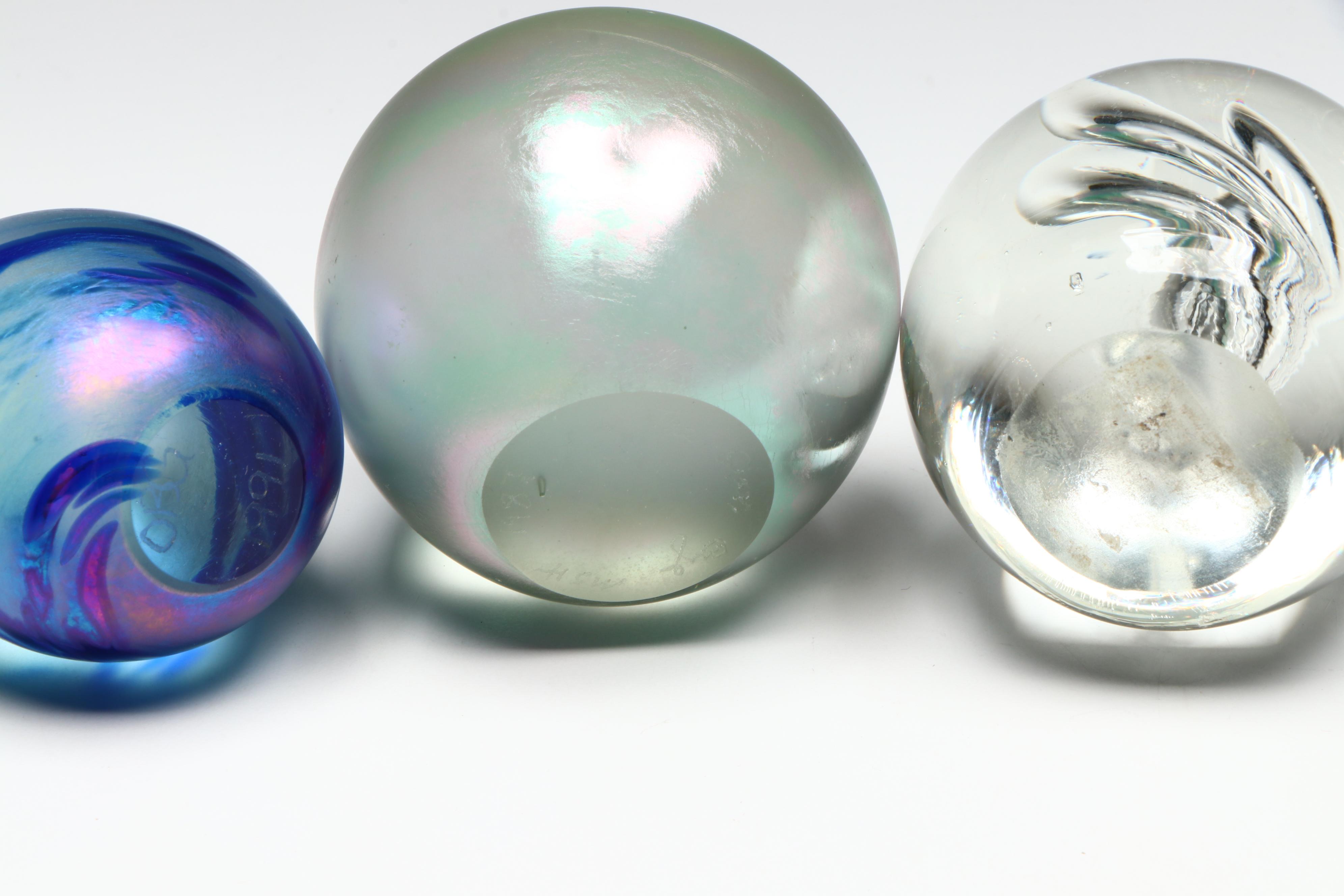 Dorchester Collection Glass Paperweight with Other Glass Paperweights