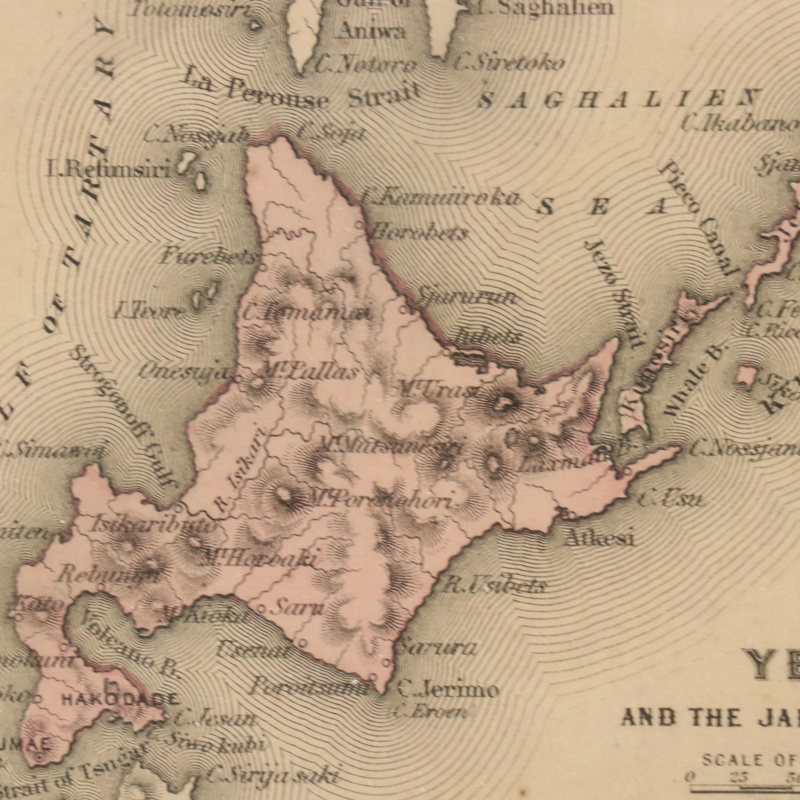 J. H. Colton & Co. Hand-Colored Engraved Map "Japan," Circa 1855