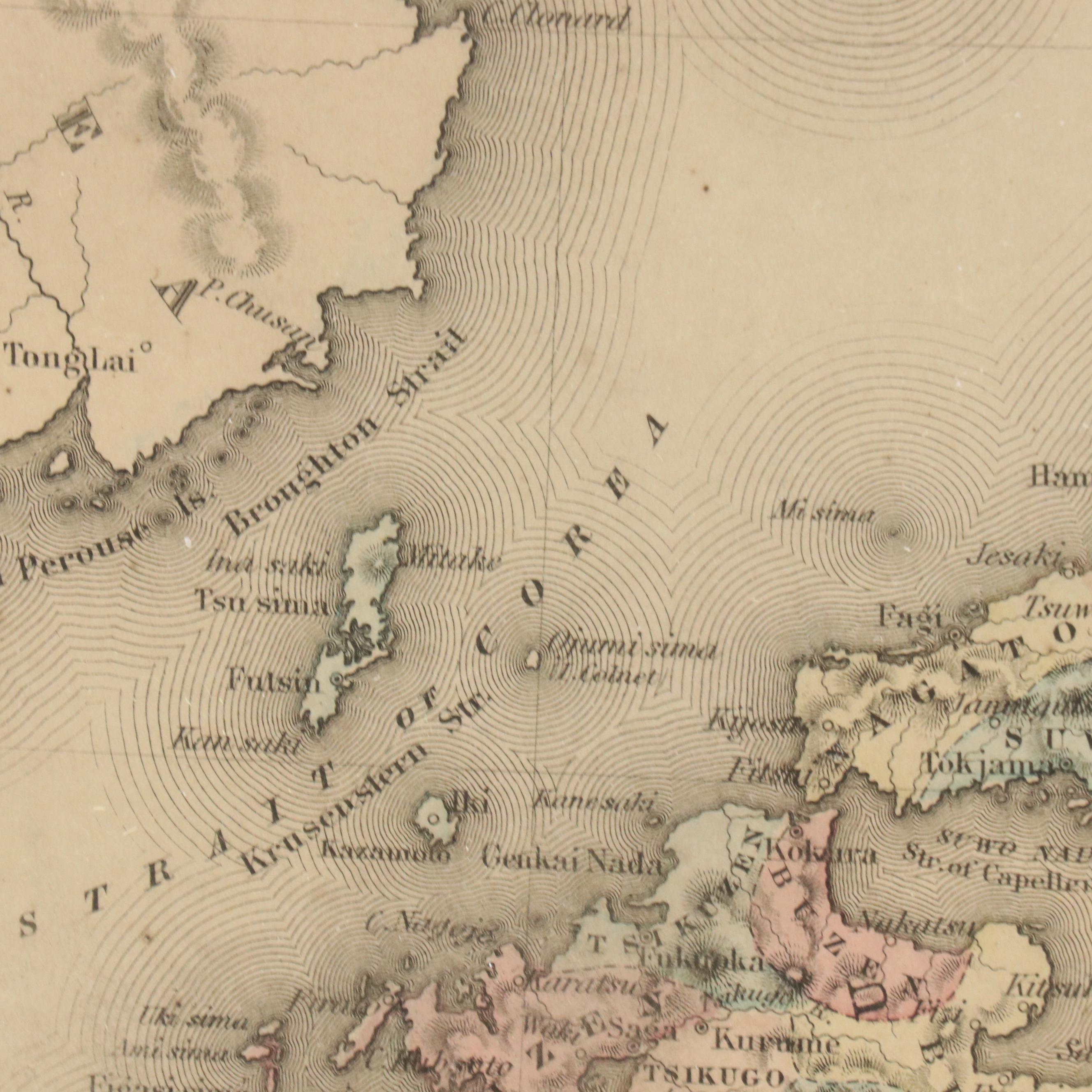 J. H. Colton & Co. Hand-Colored Engraved Map "Japan," Circa 1855