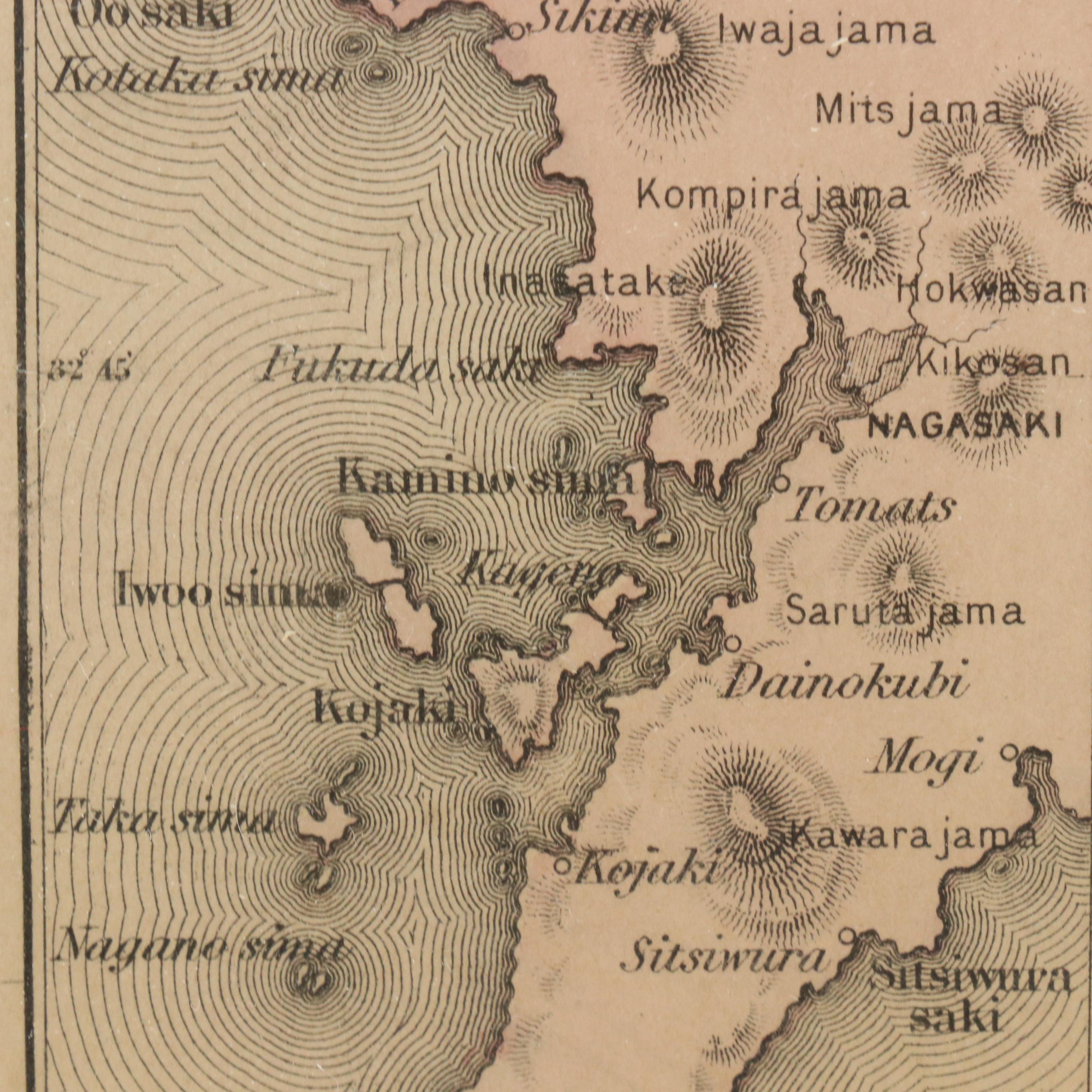 J. H. Colton & Co. Hand-Colored Engraved Map "Japan," Circa 1855
