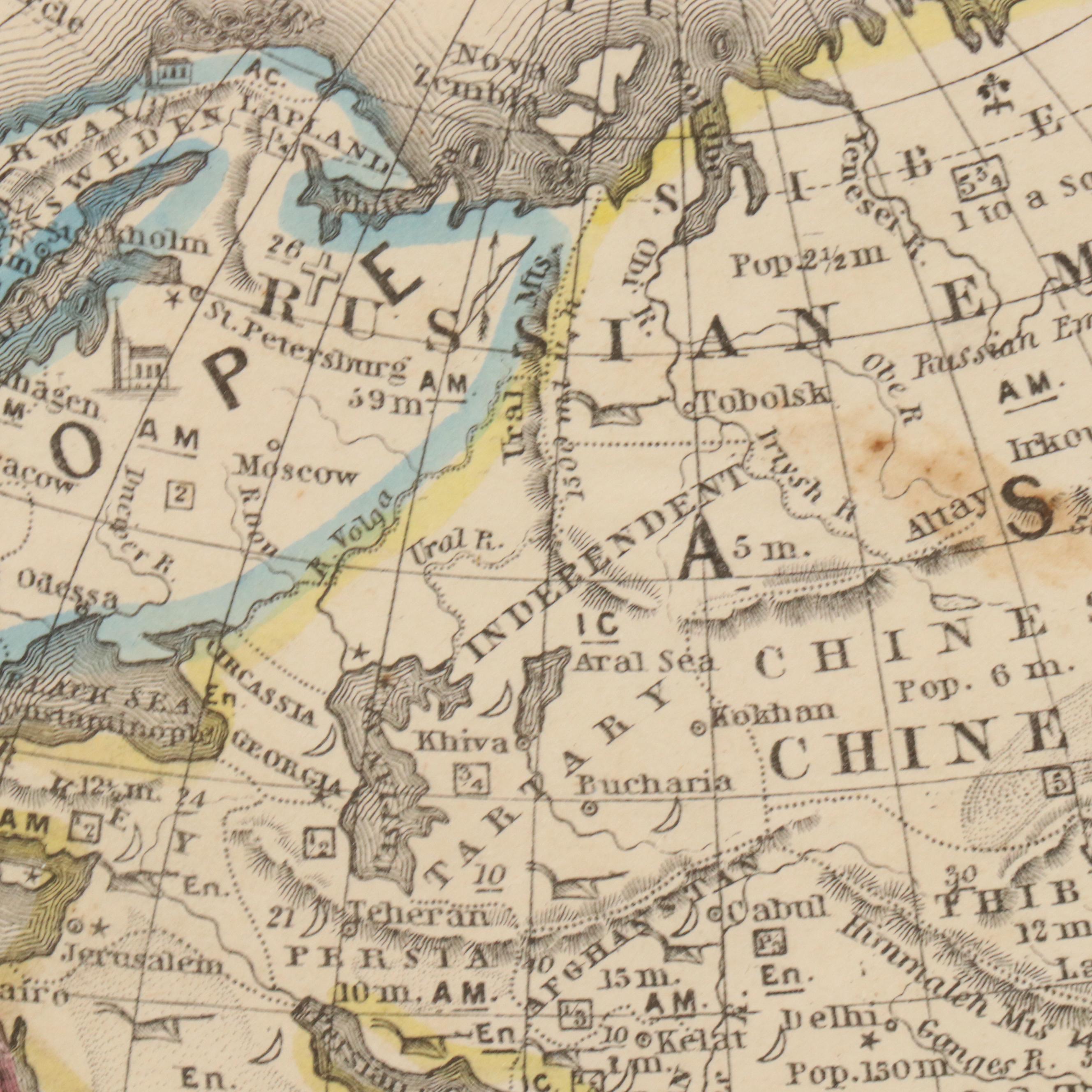 Stiles, Sherman & Smith Hand-Colored Engraved "Map of the World," circa 1839