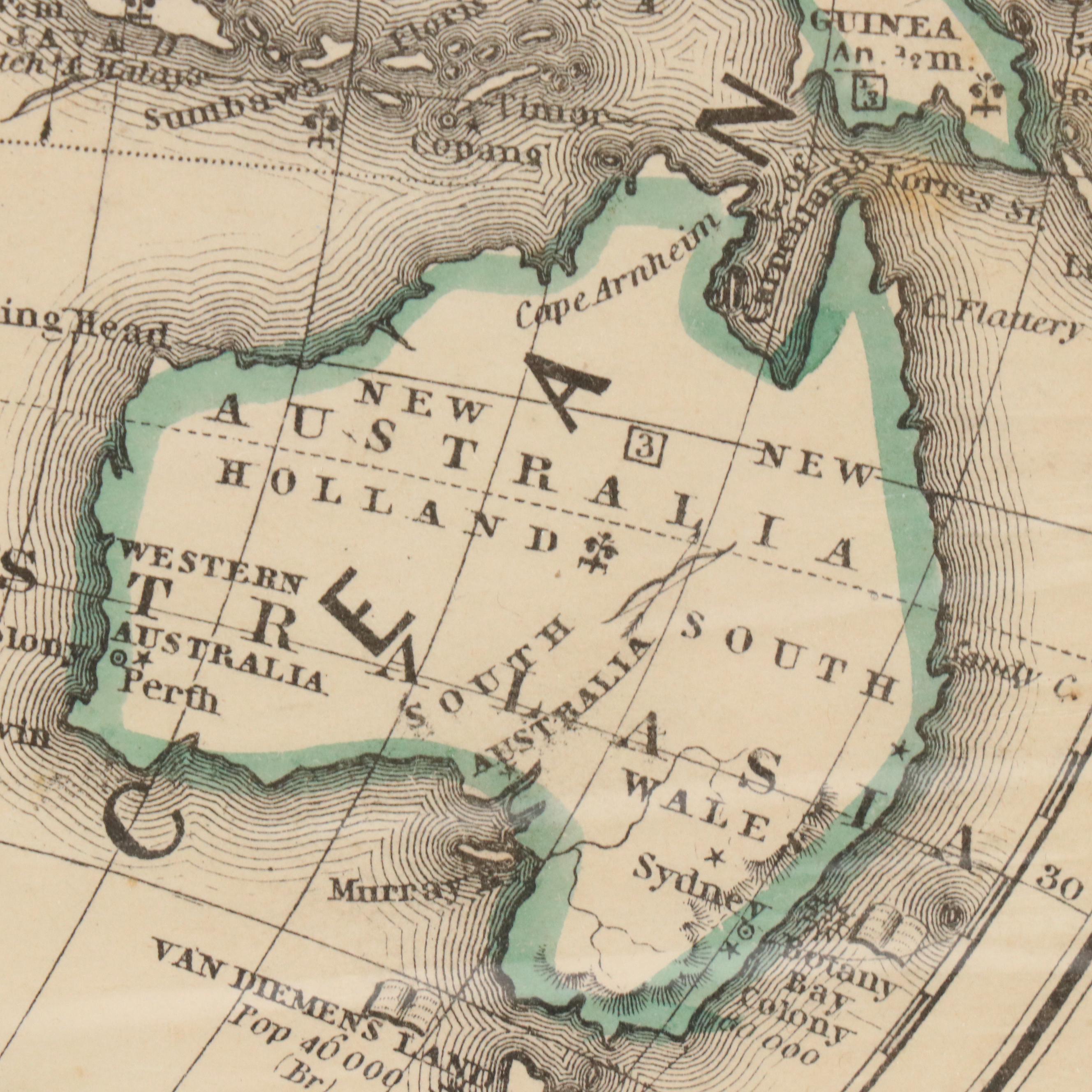 Stiles, Sherman & Smith Hand-Colored Engraved "Map of the World," circa 1839