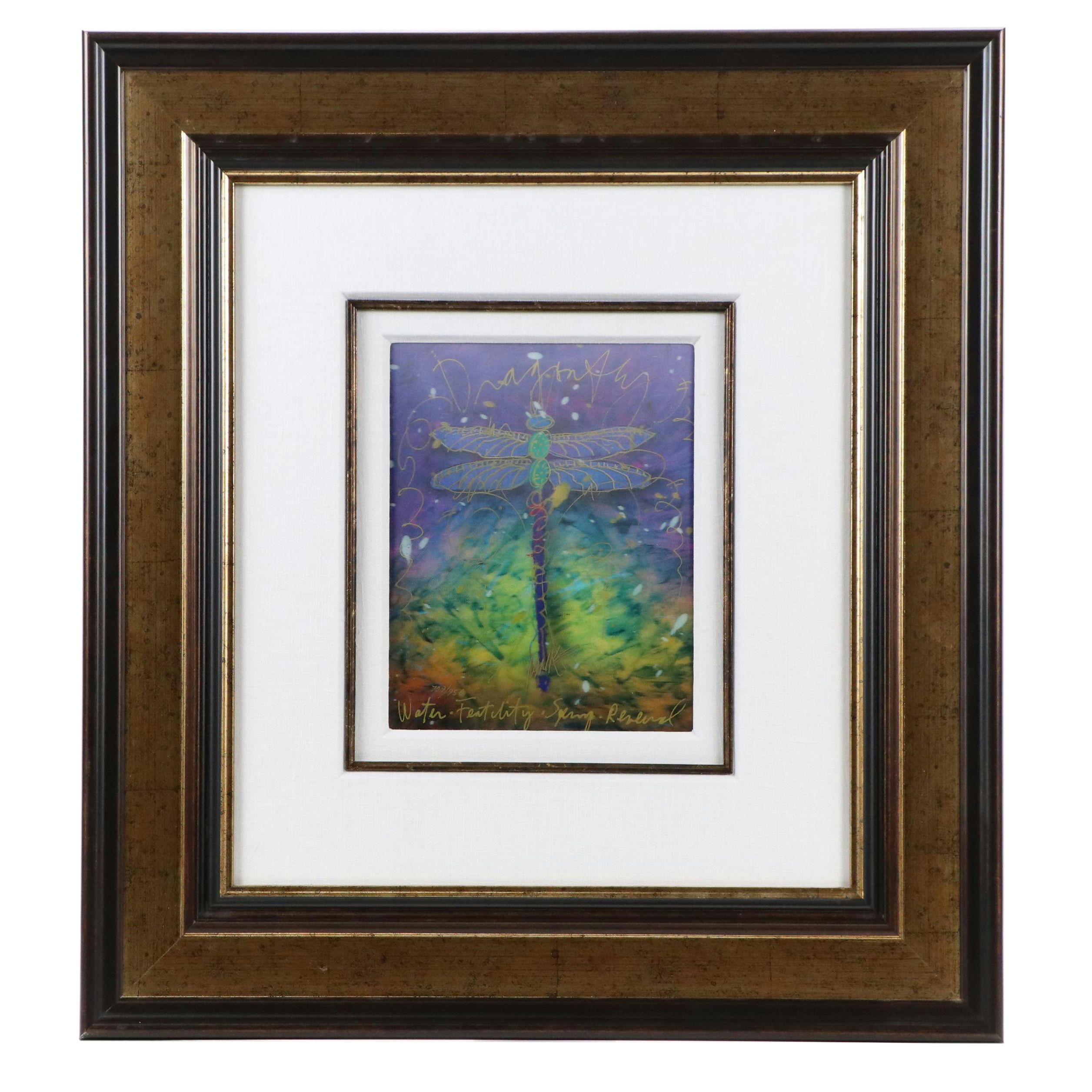 Tim Yanke Lenticular Print of Dragonfly "Violet Fertility"