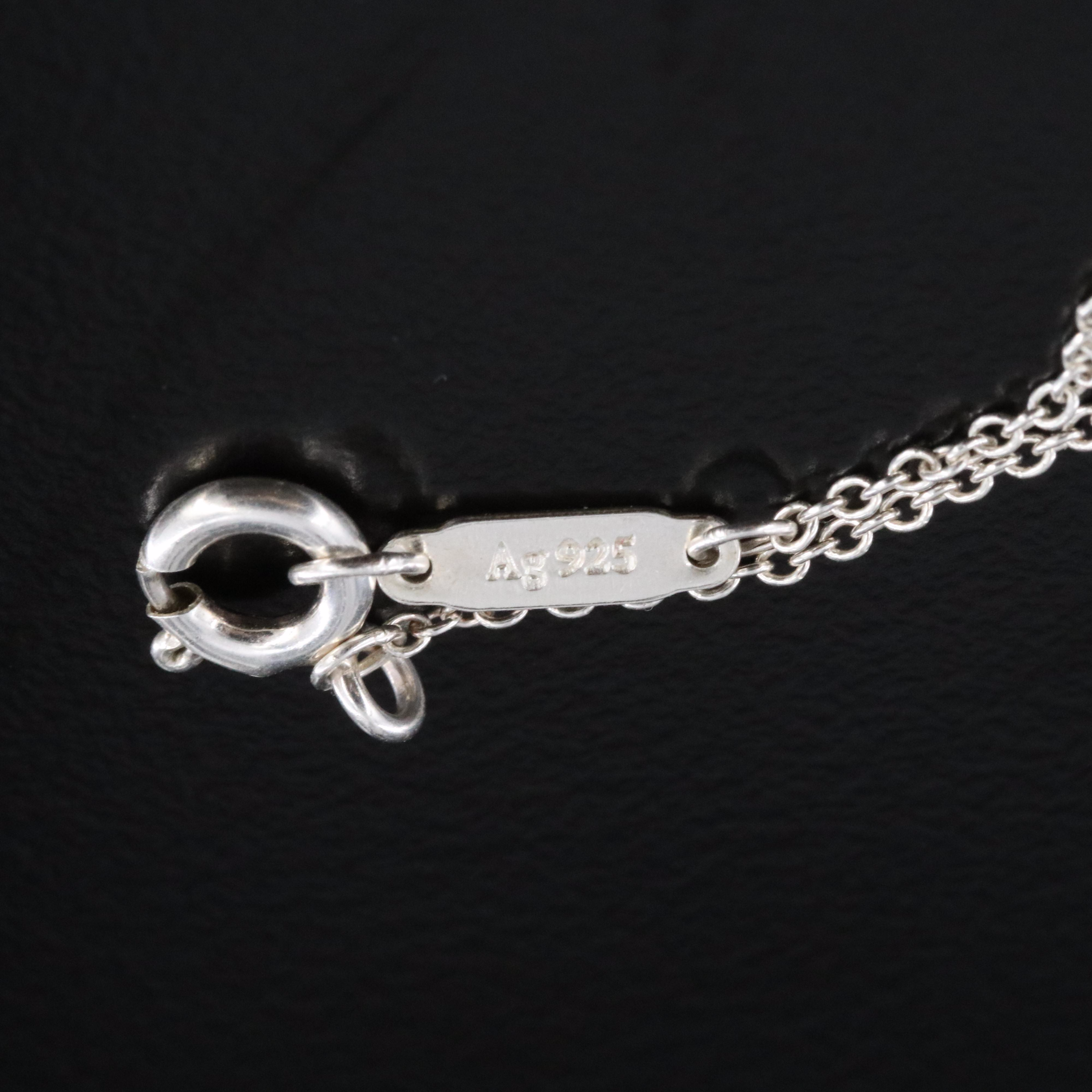 Tiffany & Co. Return to Tiffany Sterling and Pink Enamel Double Heart Necklace