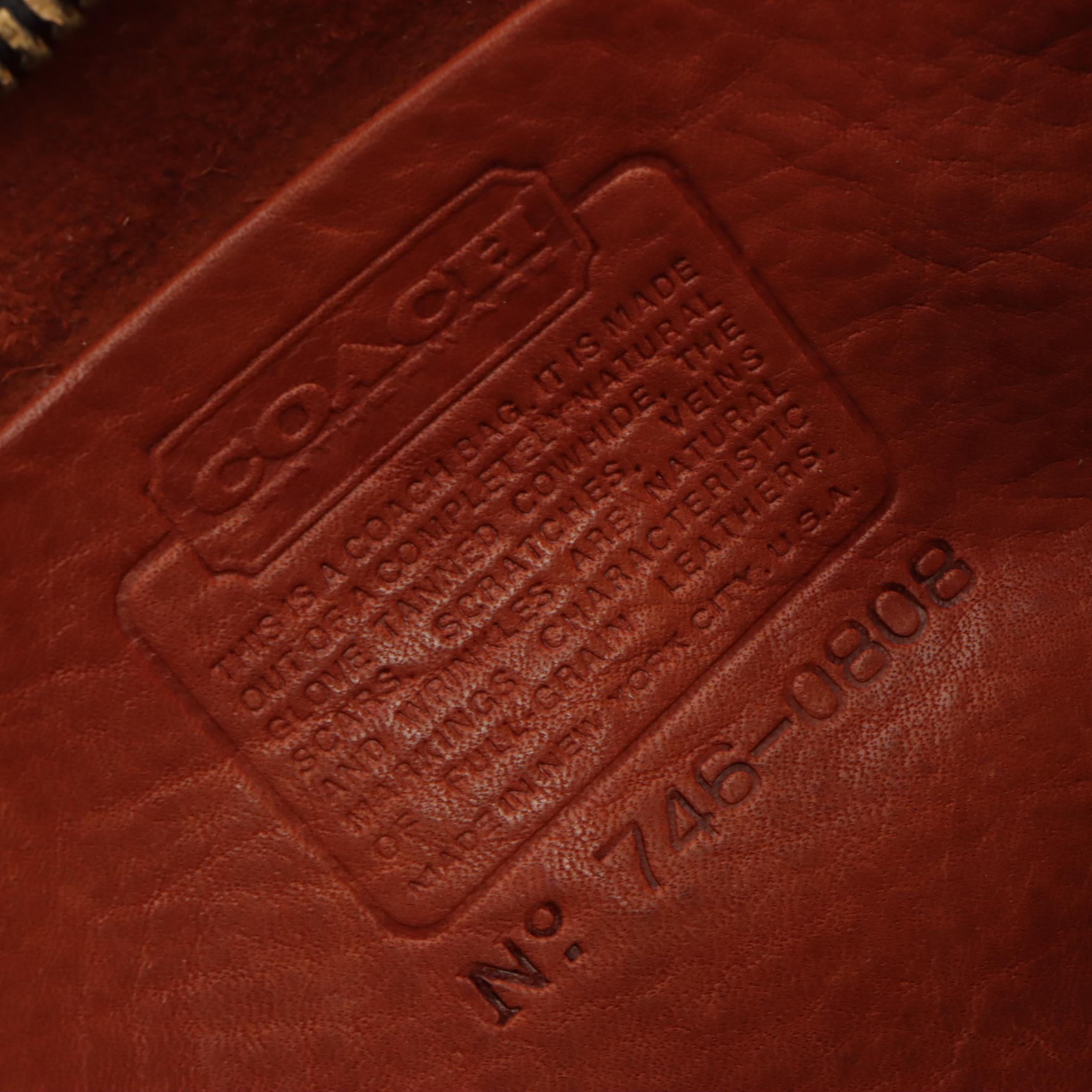 Coach Vintage Zippered Top Handle Bag in Burnt Umber Leather, 1970s