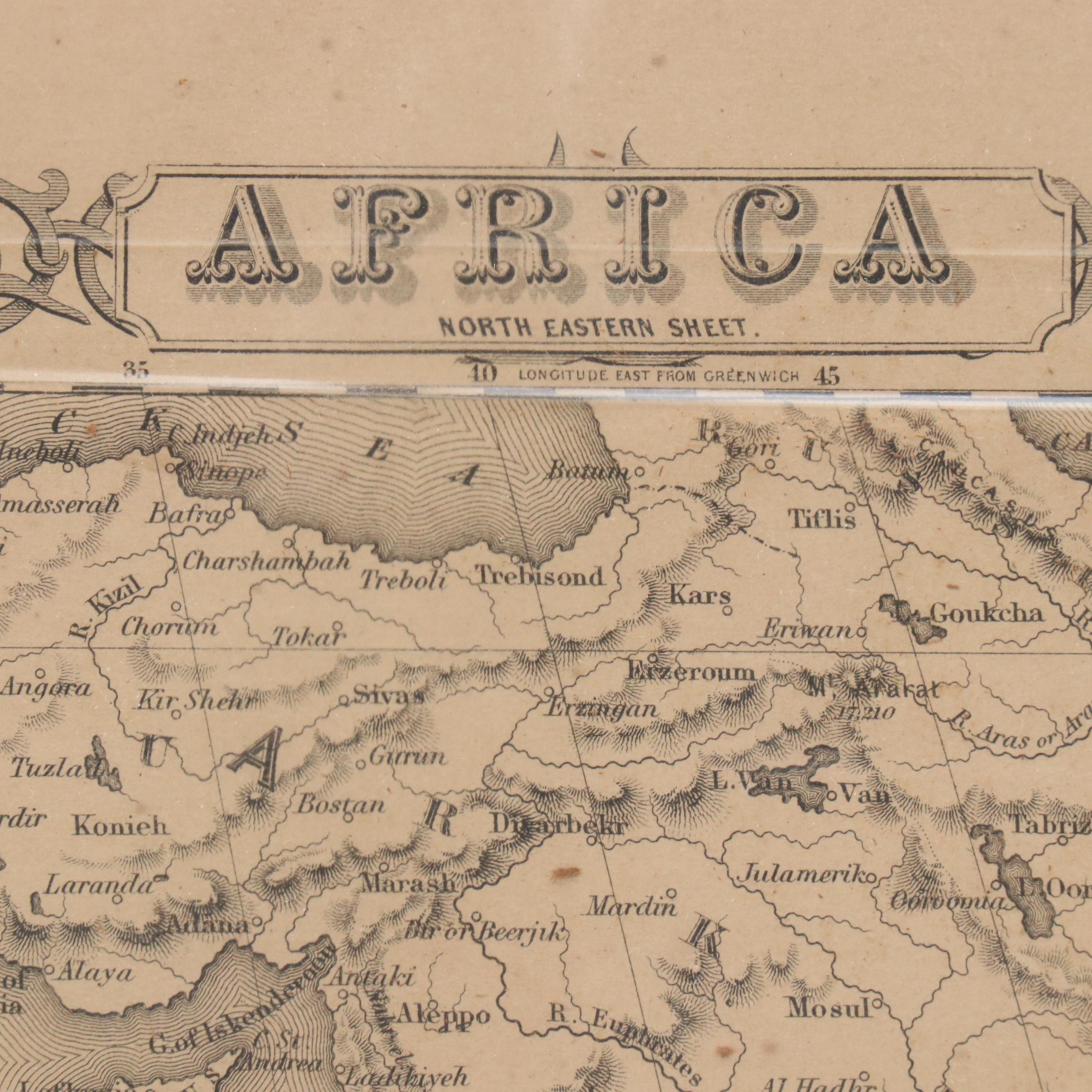 J. H. Colton & Co. Hand-Colored Engraved Map "Africa North Eastern," Circa 1855