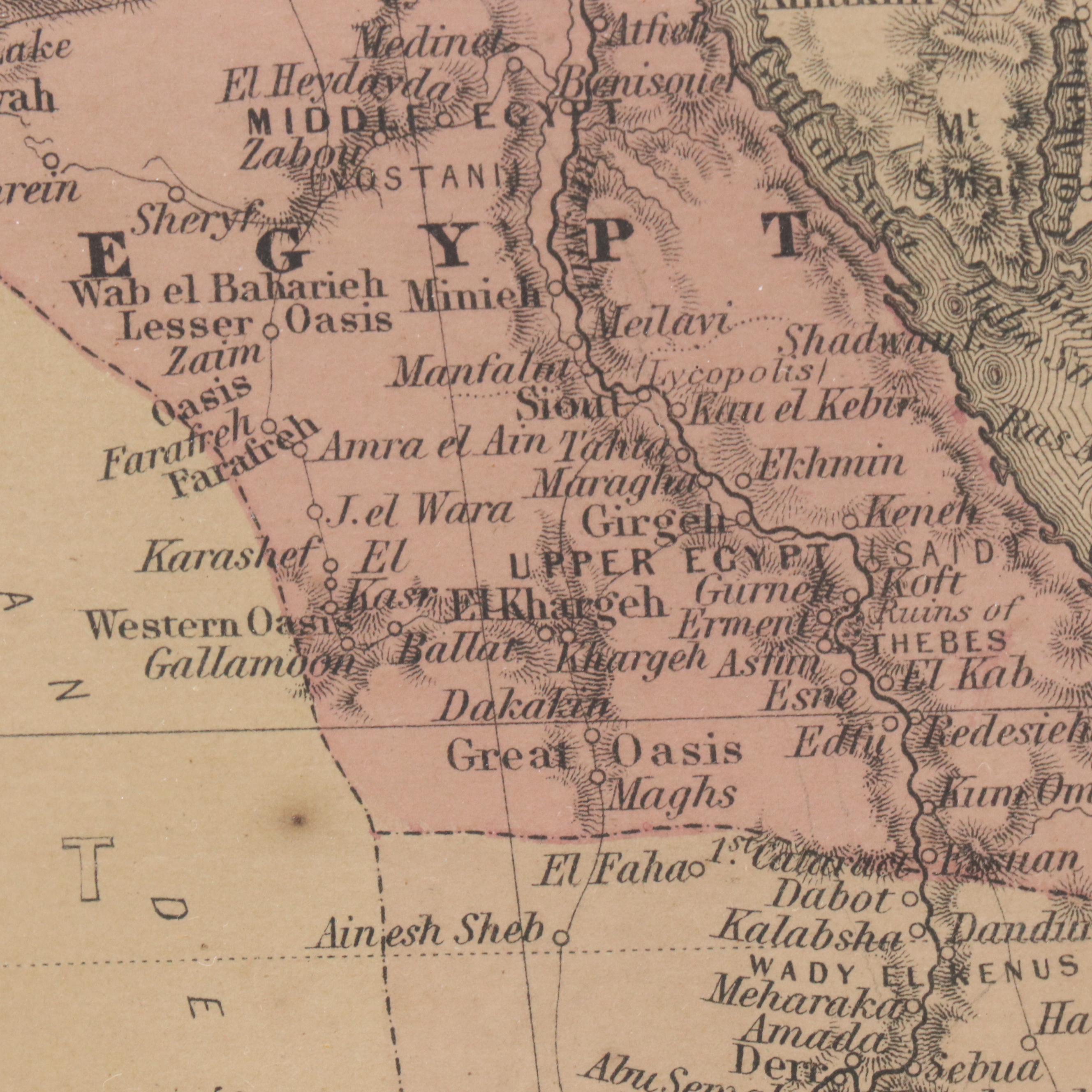 J. H. Colton & Co. Hand-Colored Engraved Map "Africa North Eastern," Circa 1855