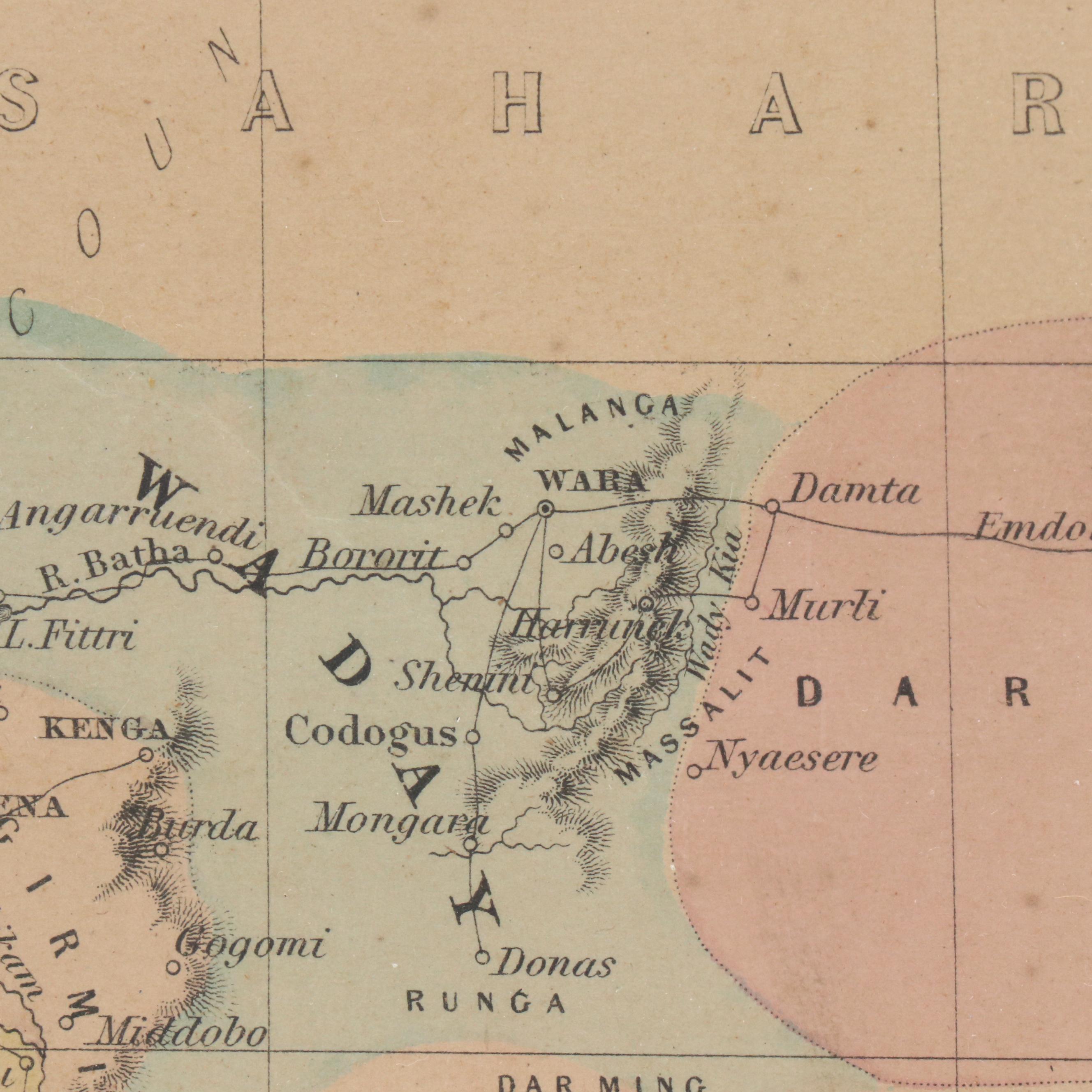 J. H. Colton & Co. Hand-Colored Engraved Map "Africa North Eastern," Circa 1855
