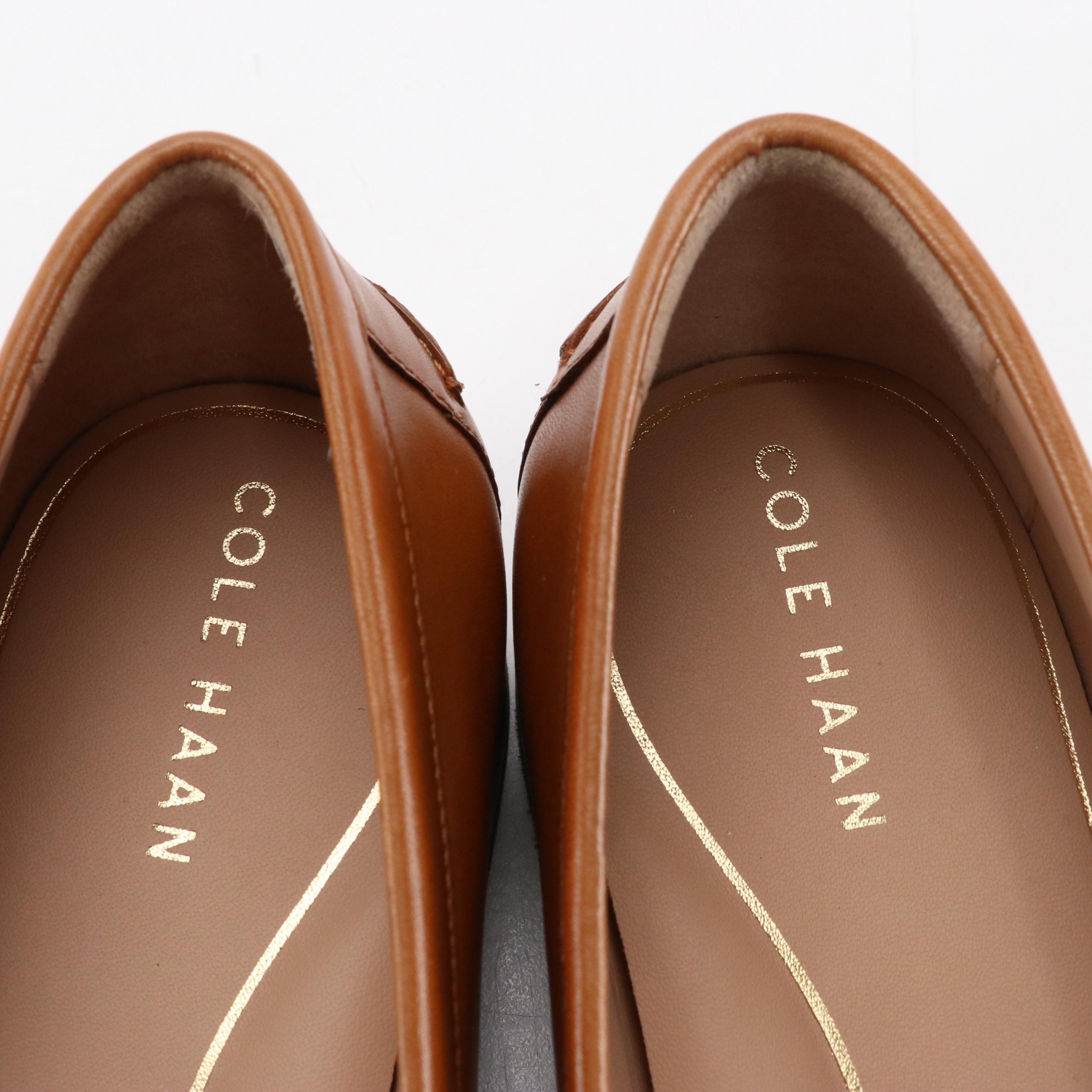 Cole Haan Lux Pinch Penny Loafers in Pecan Leather, With Box