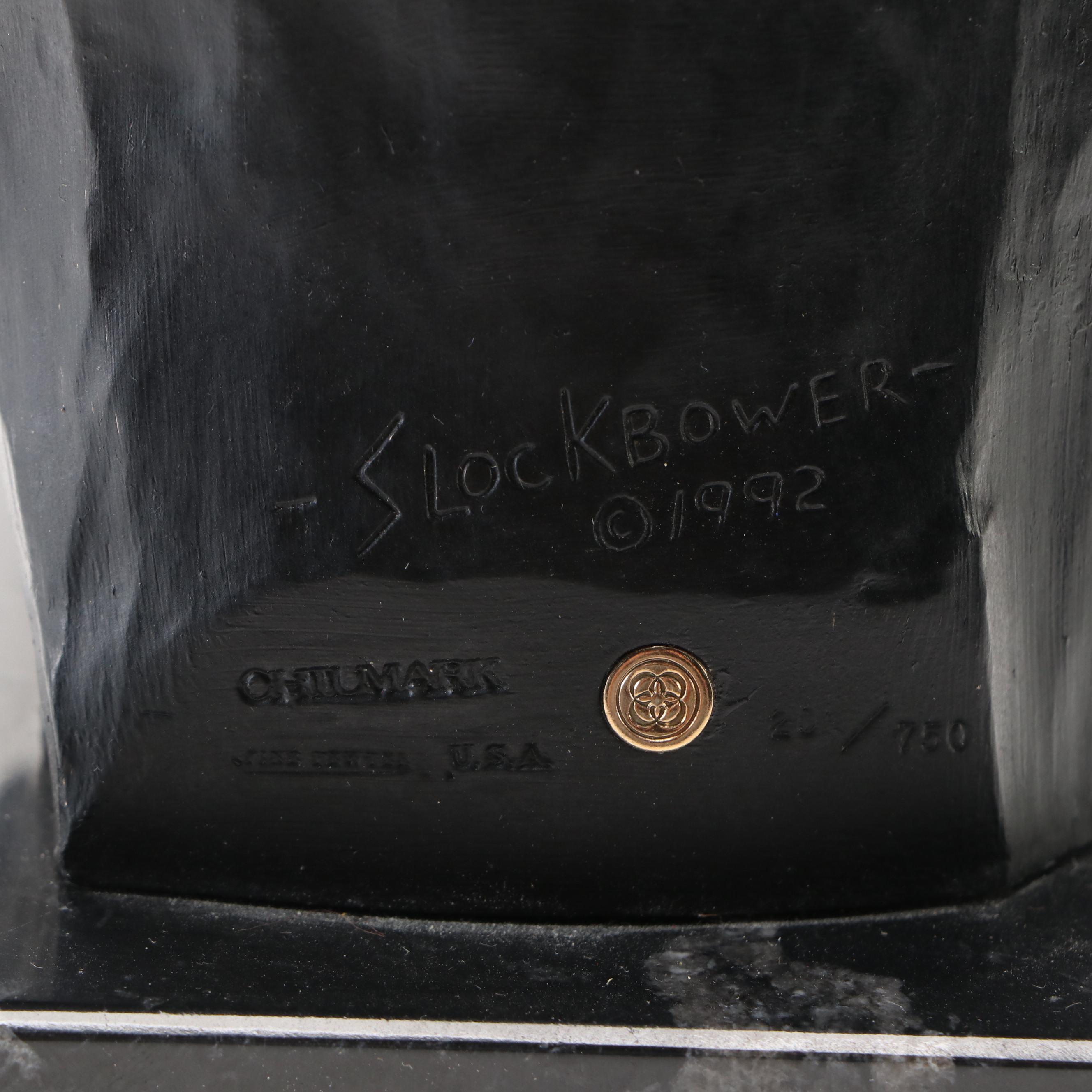 Polychrome Pewter Sculpture After Joe Slockbower "Geronimo," Late 20th Century