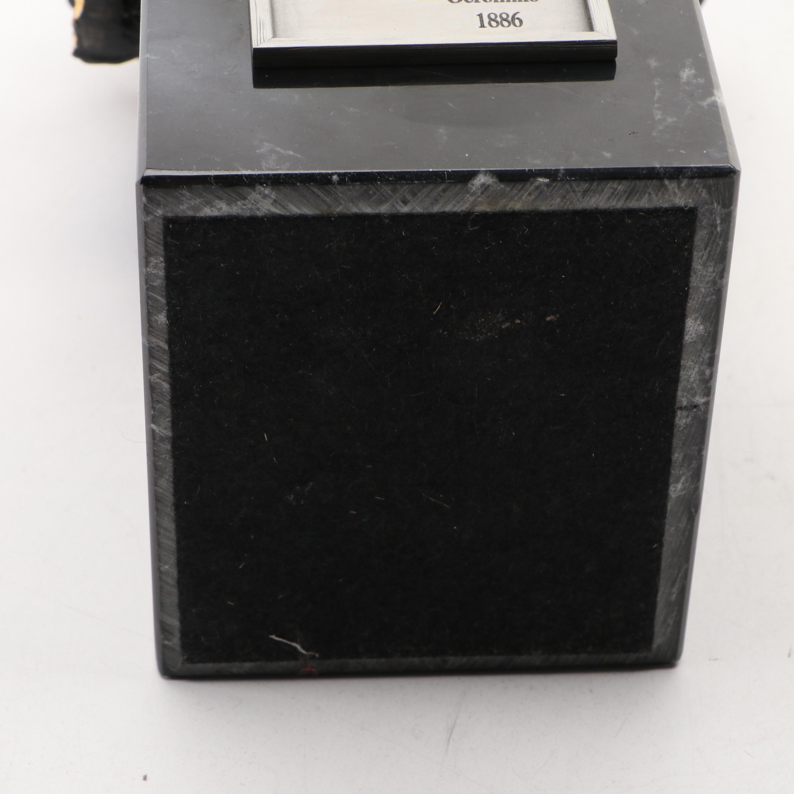 Polychrome Pewter Sculpture After Joe Slockbower "Geronimo," Late 20th Century