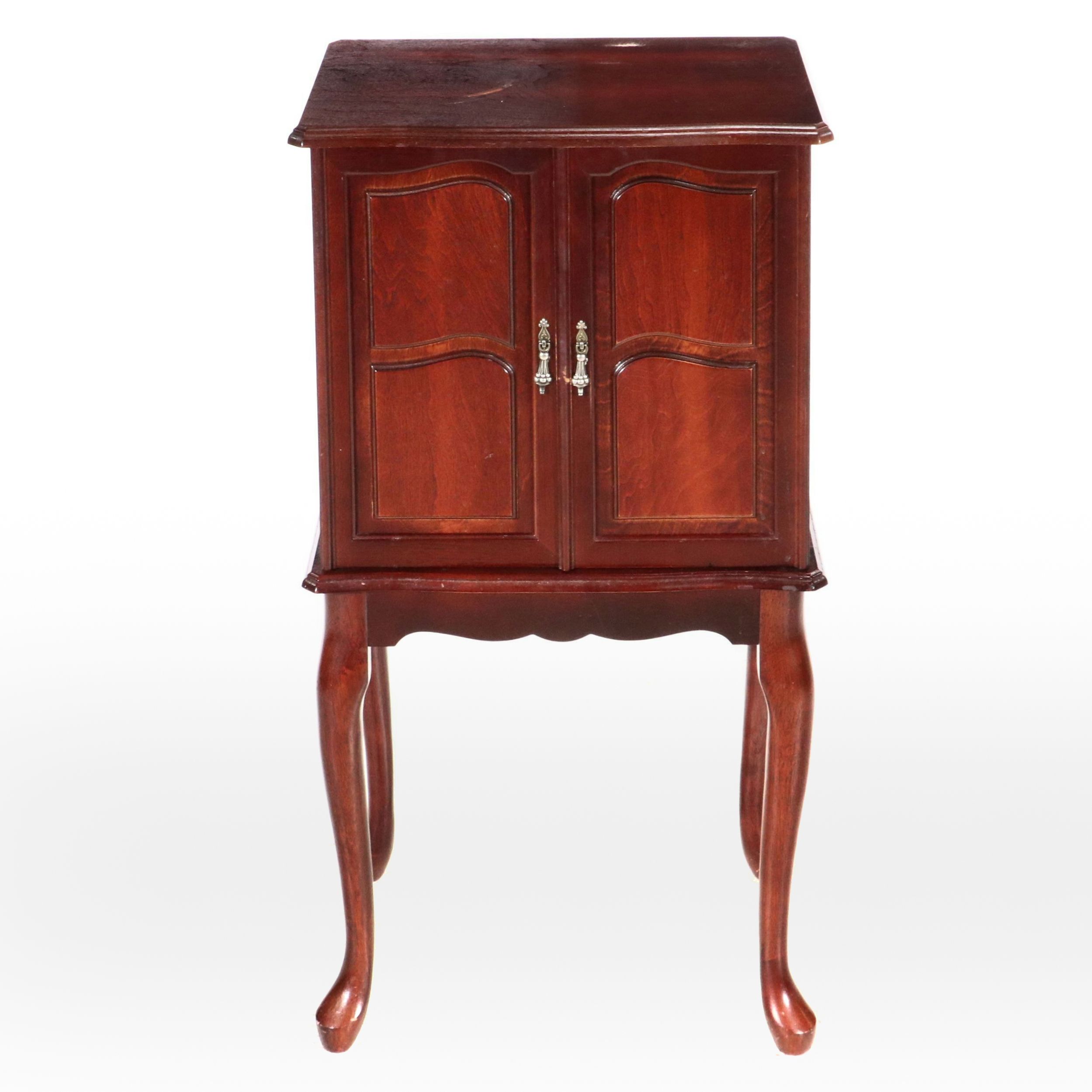 Powell Queen Anne Style Mahogany Jewelry Armoire