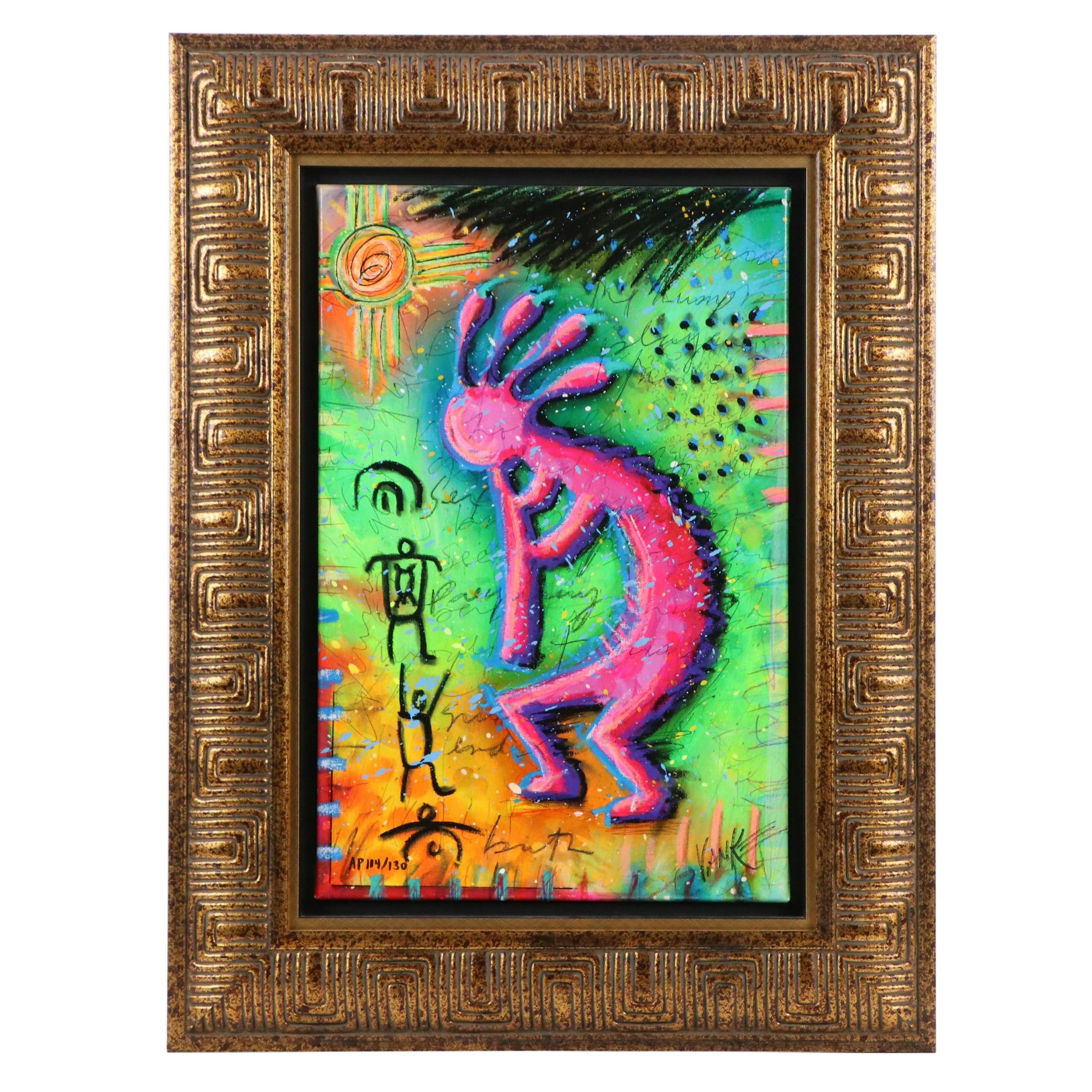 Tim Yanke Embellished Giclée "Kokopelli - 2012"