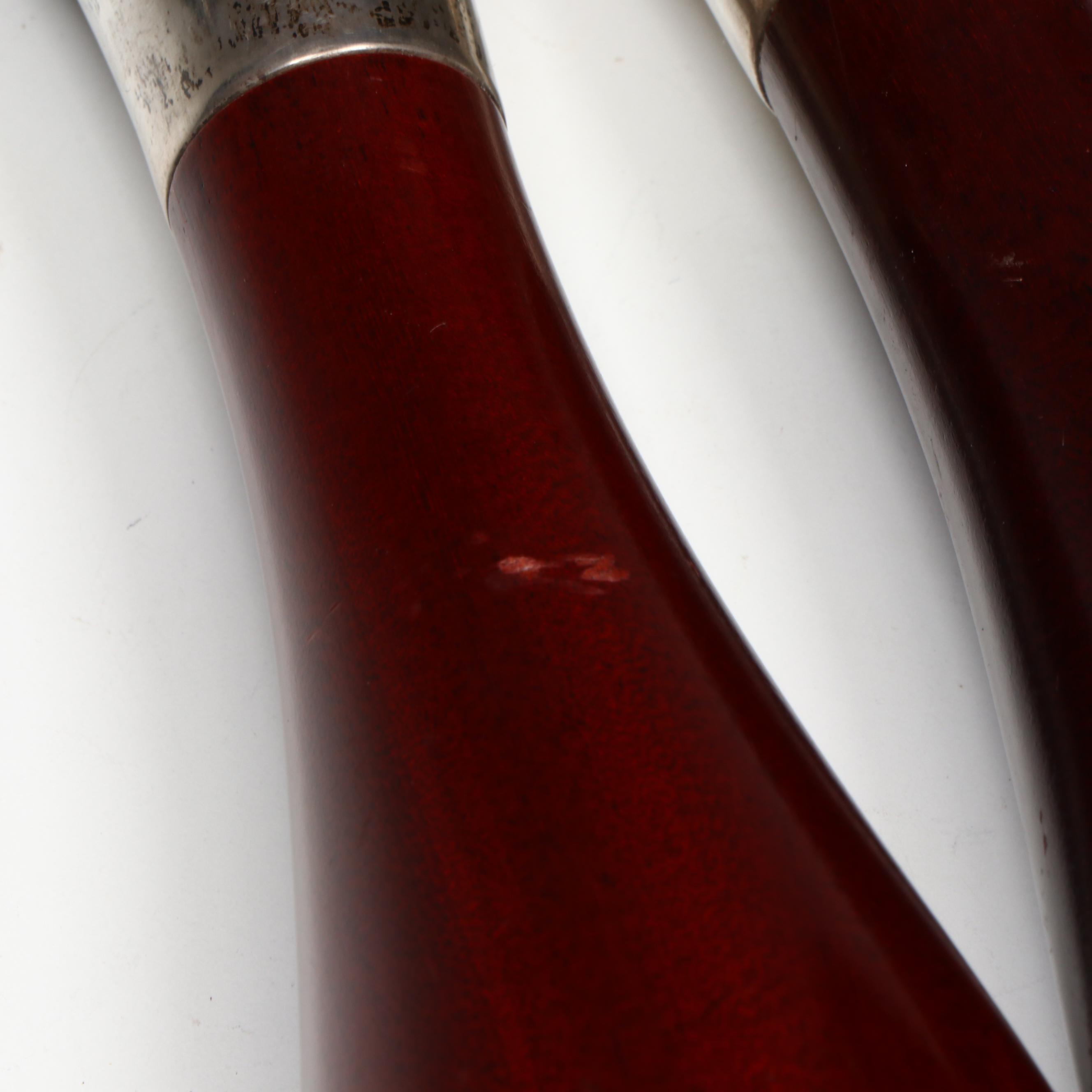 Italian Modern Style Sterling Silver and Wood Pepper Mill and Salt Shaker