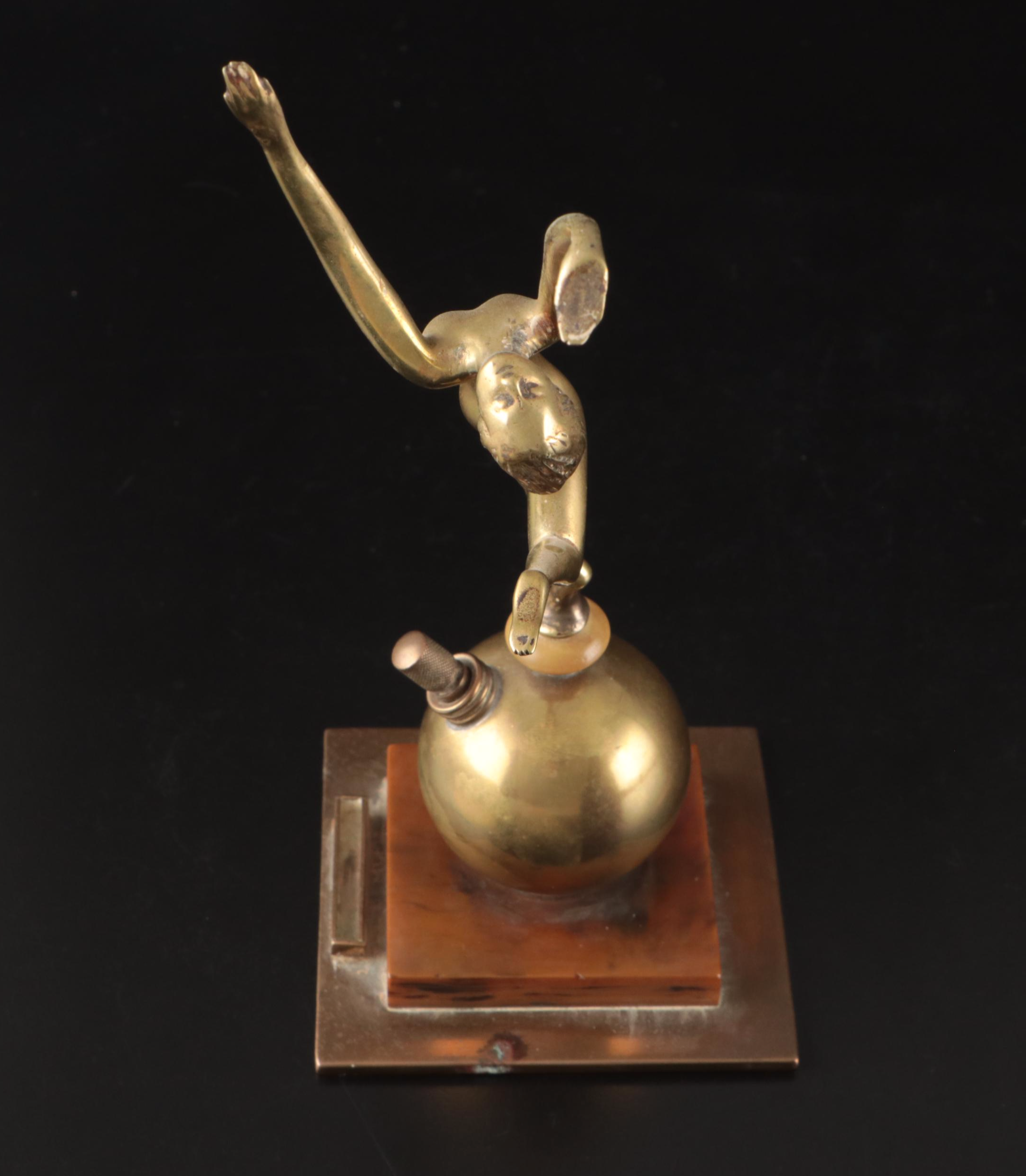 Art Deco Style Brass Table Striker Lighter