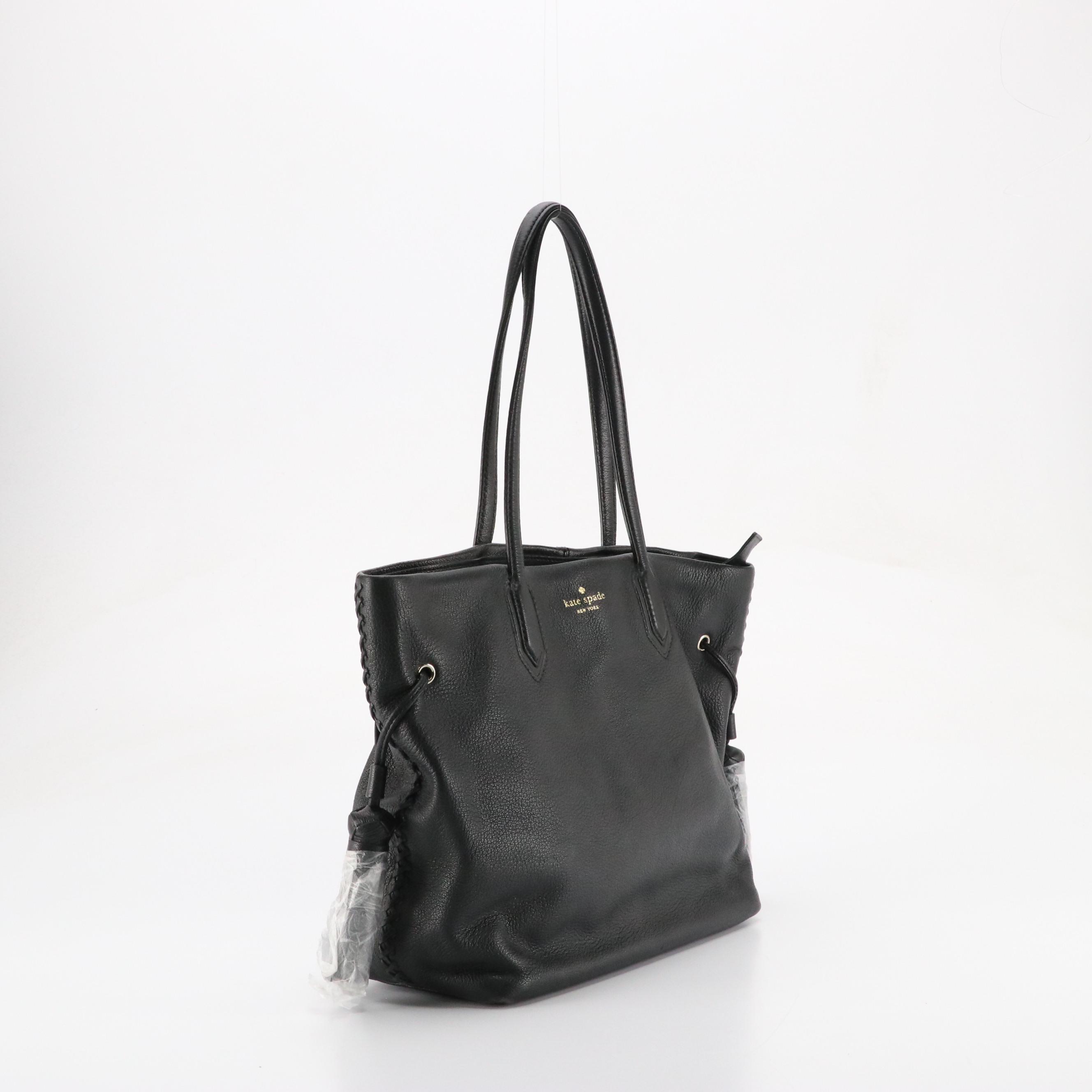 Kate Spade Brandice Pratt Street Tassel Tote in Black Grained Leather