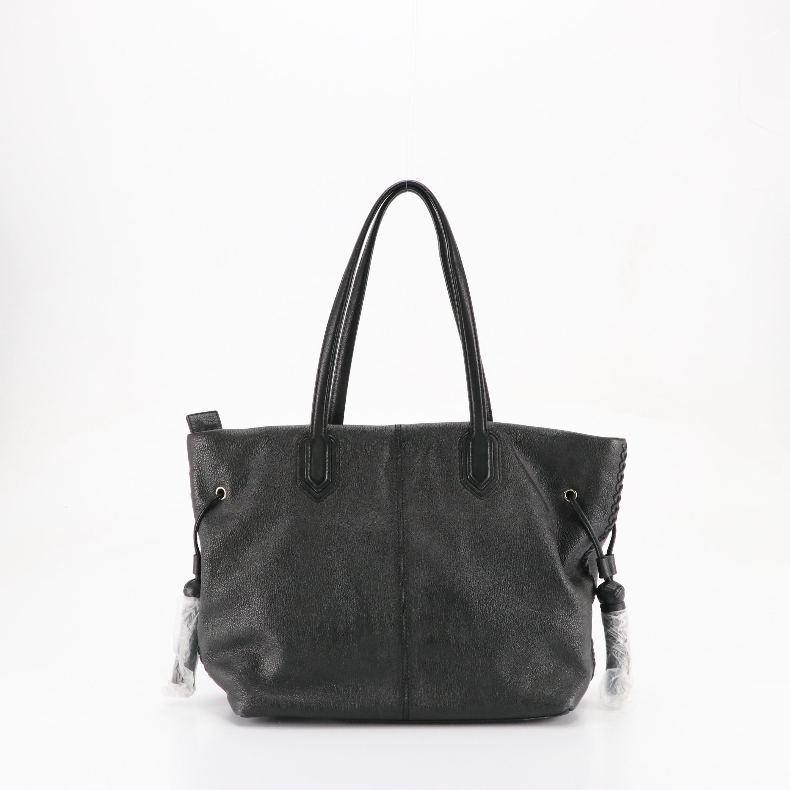 Kate Spade Brandice Pratt Street Tassel Tote in Black Grained Leather