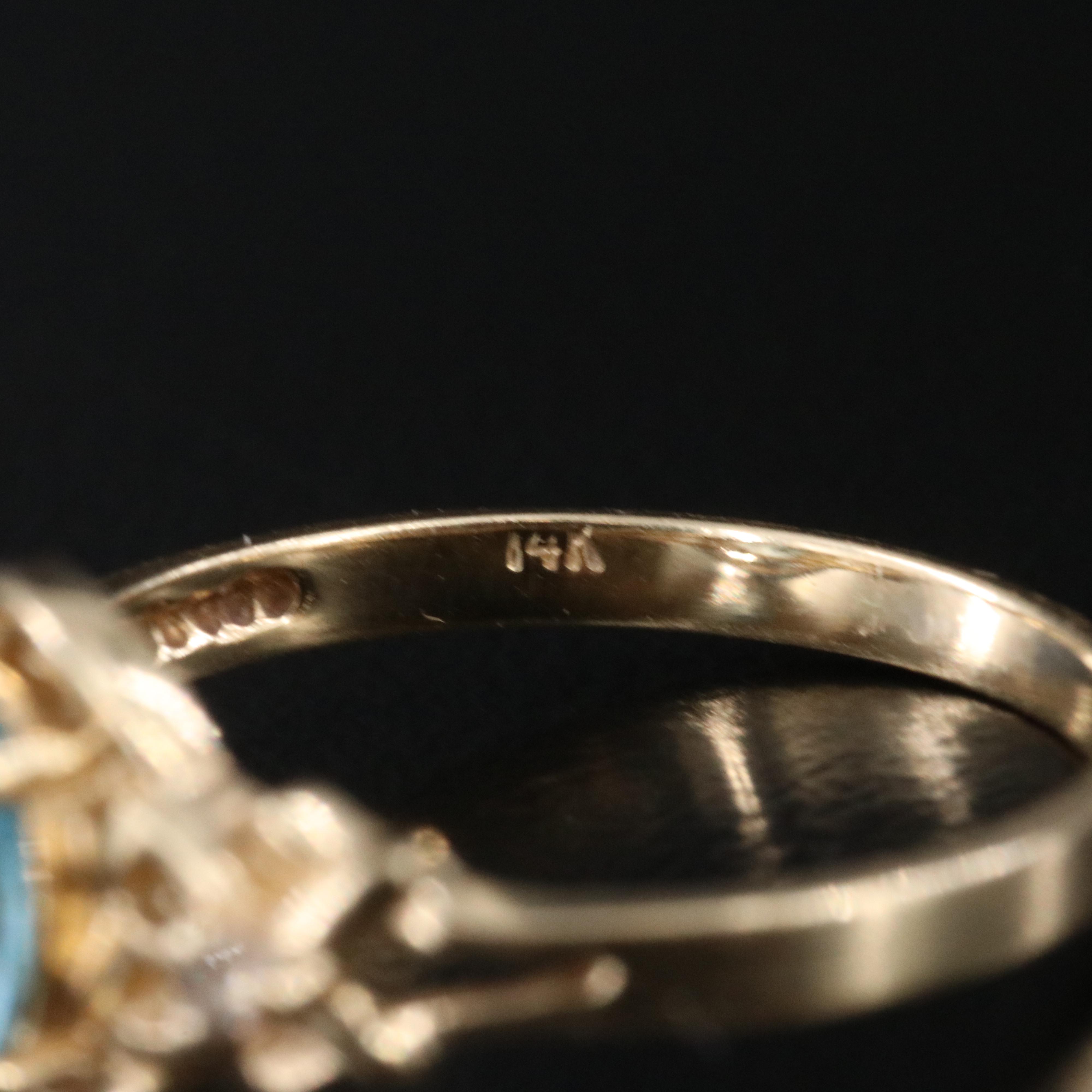 14K Topaz and Diamond Rings