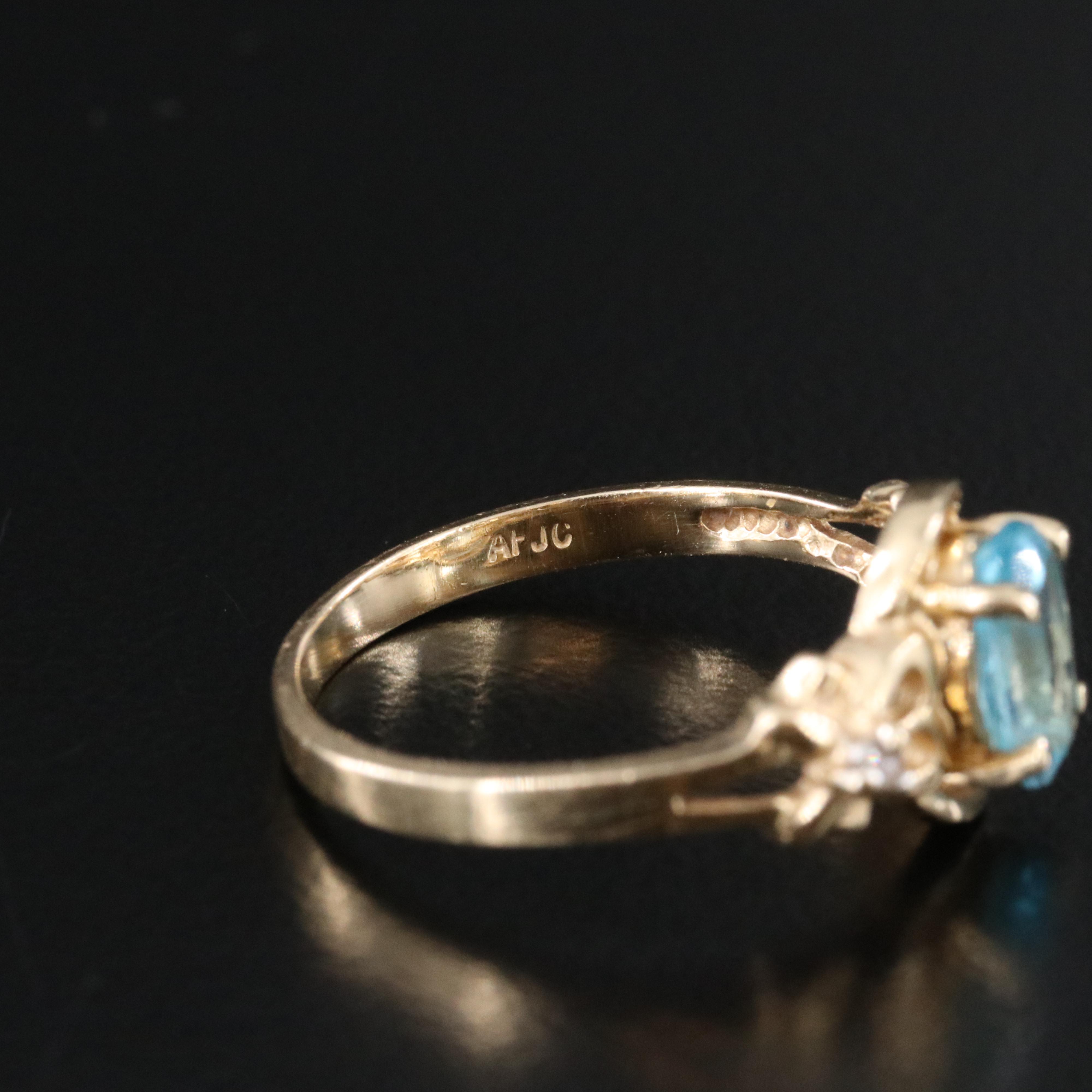 14K Topaz and Diamond Rings