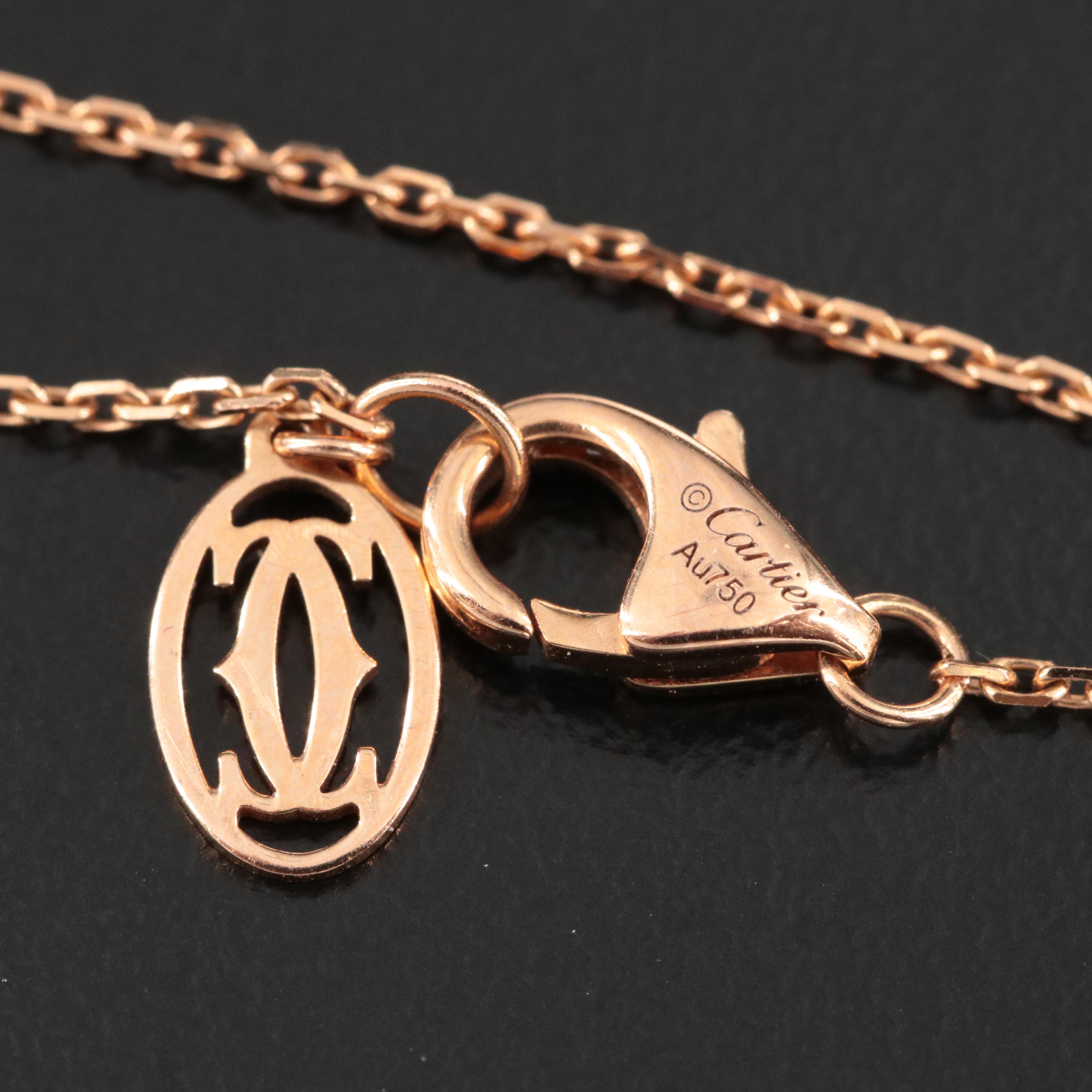 Cartier D'Amour 18K Rose Gold and Diamond Solitaire Bracelet