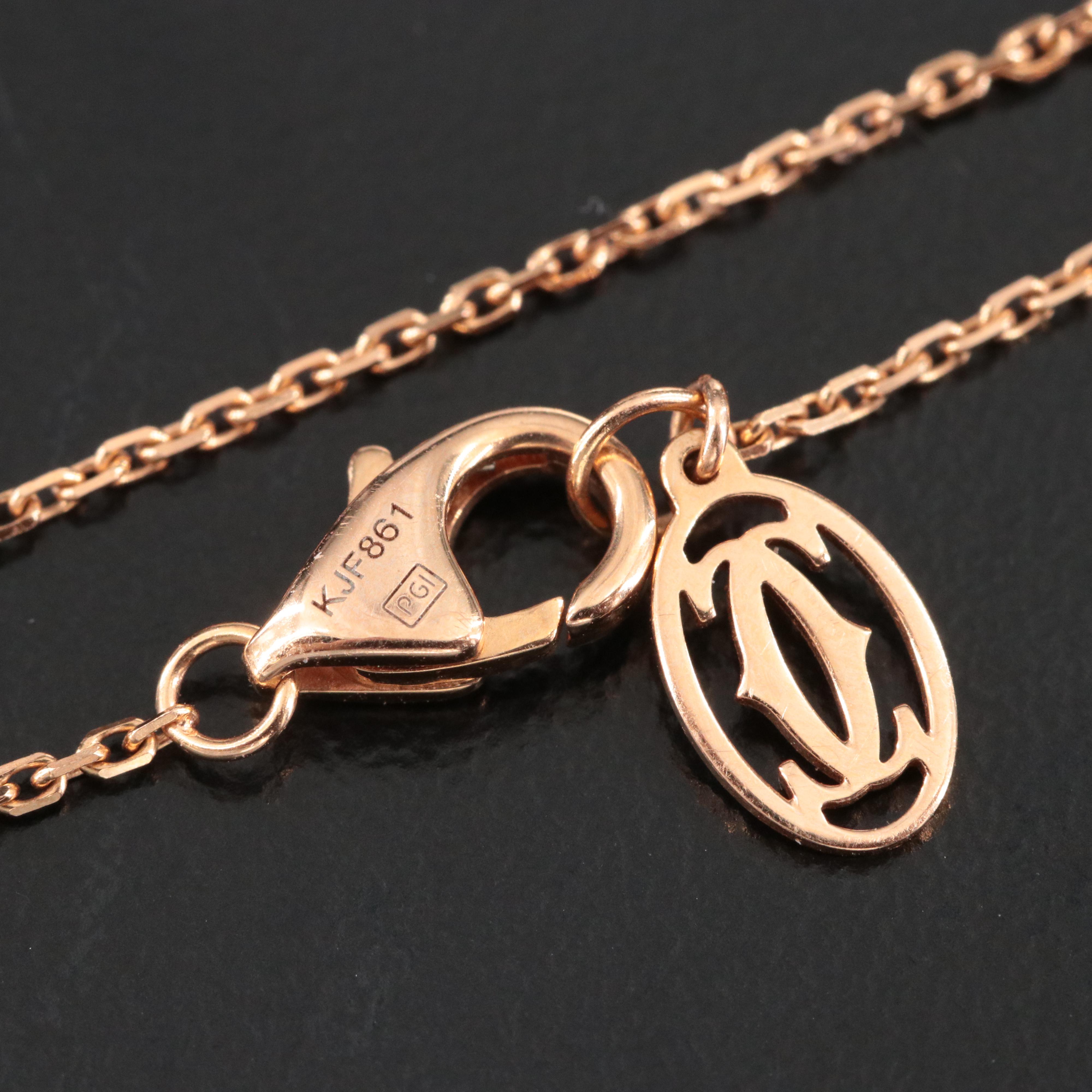 Cartier D'Amour 18K Rose Gold and Diamond Solitaire Bracelet