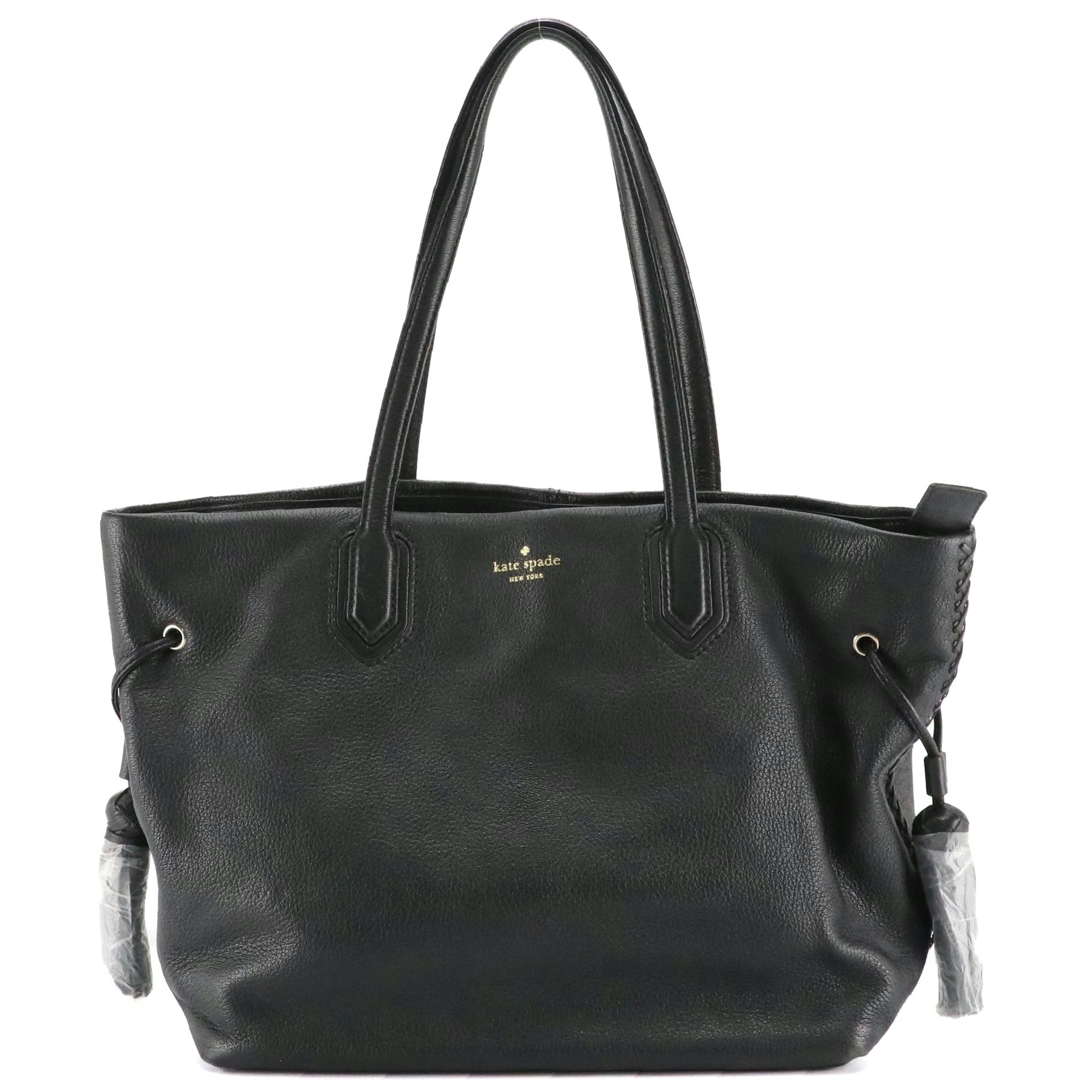 Kate Spade Brandice Pratt Street Tassel Tote in Black Grained Leather