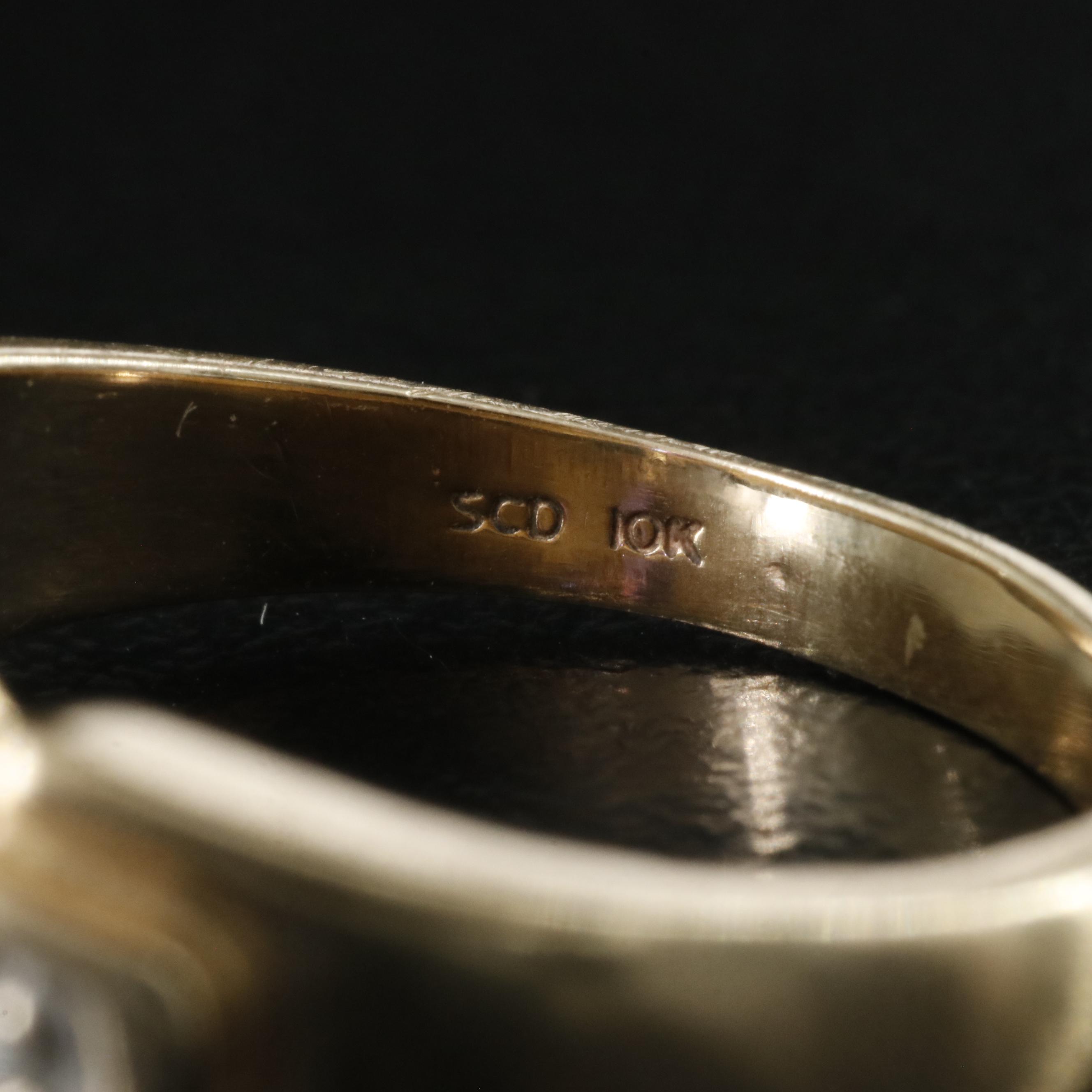 10K Amethyst and Diamond Ring