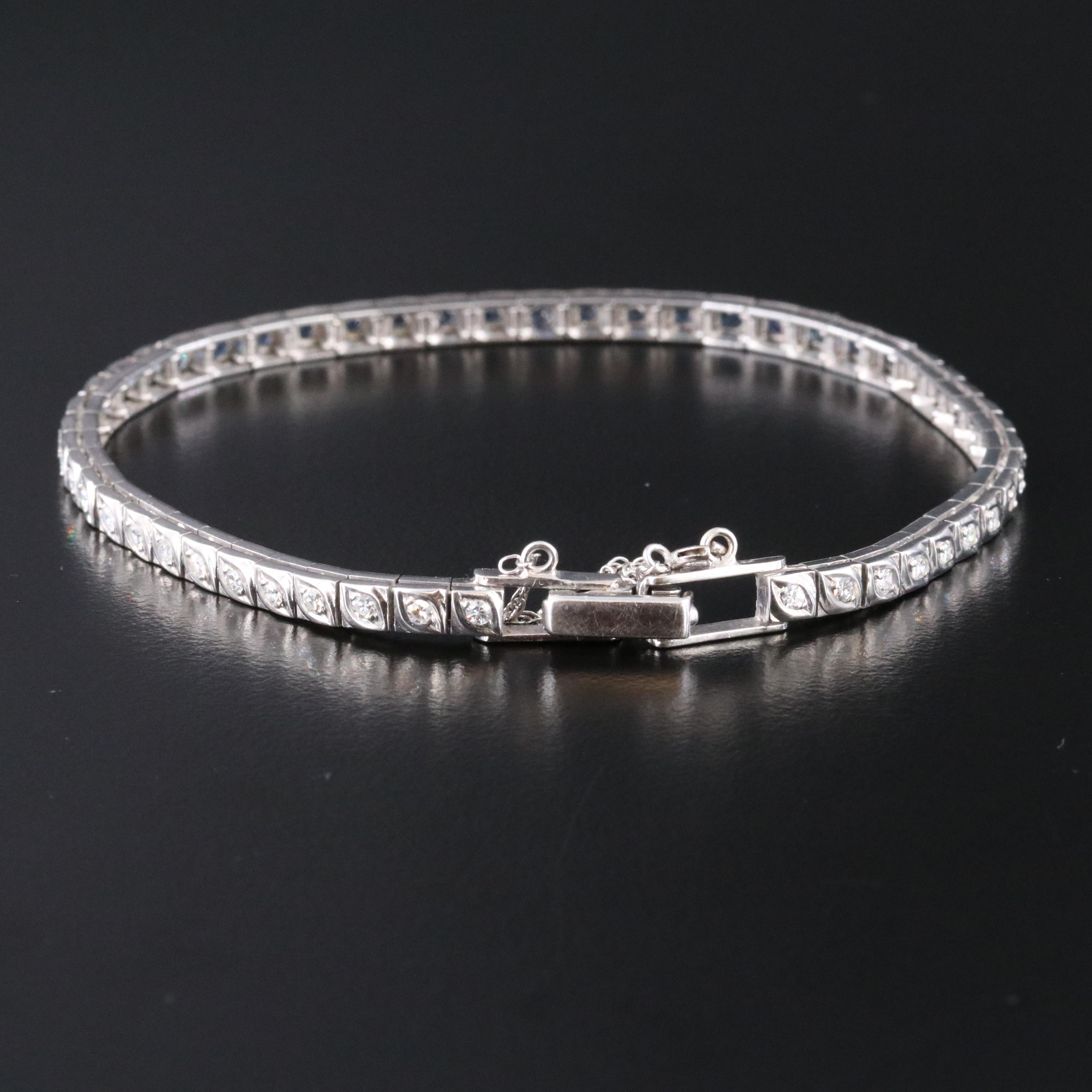 14K Diamond and Sapphire Bracelet