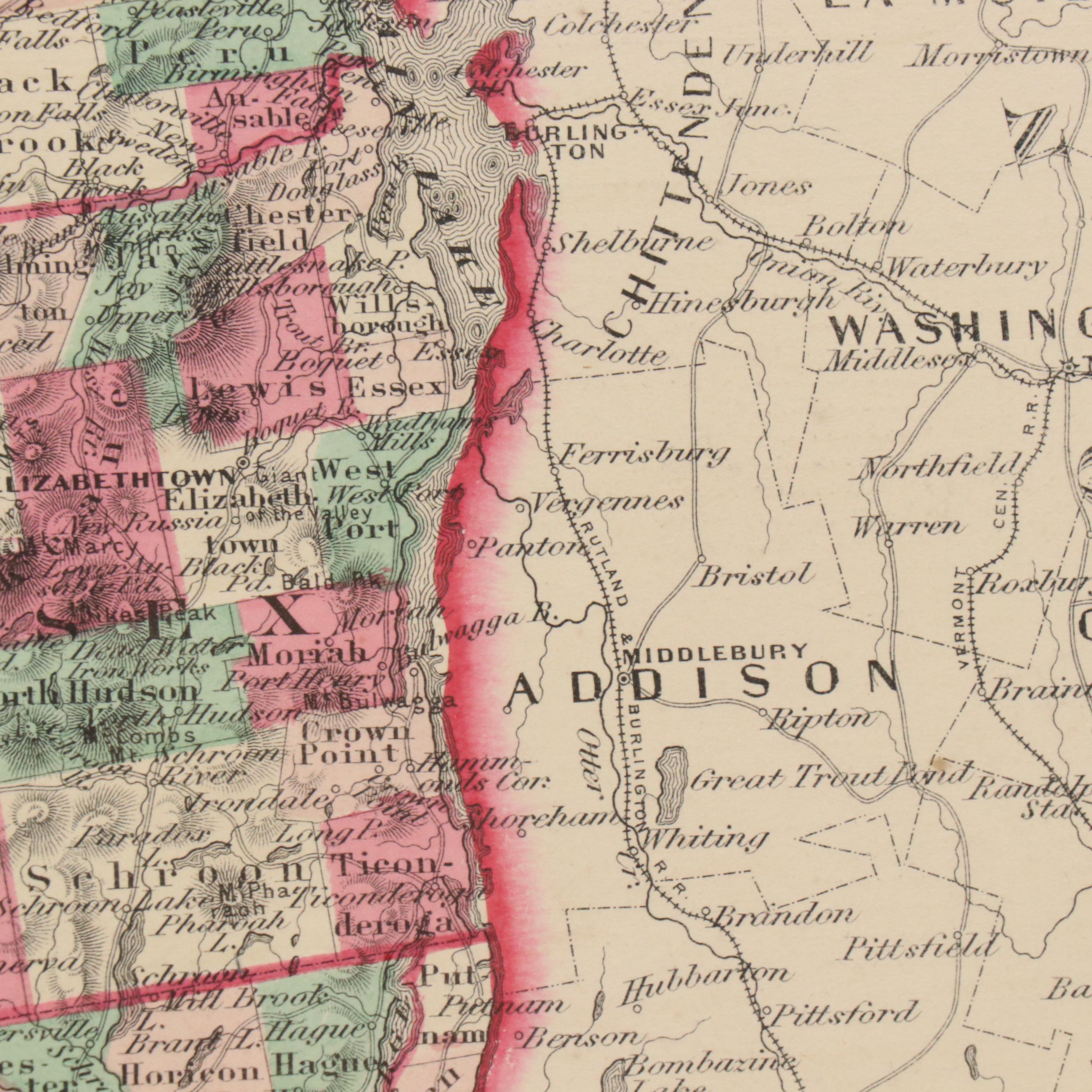 Hand-Colored Engraved County Map "Johnson's New York," Circa 1864