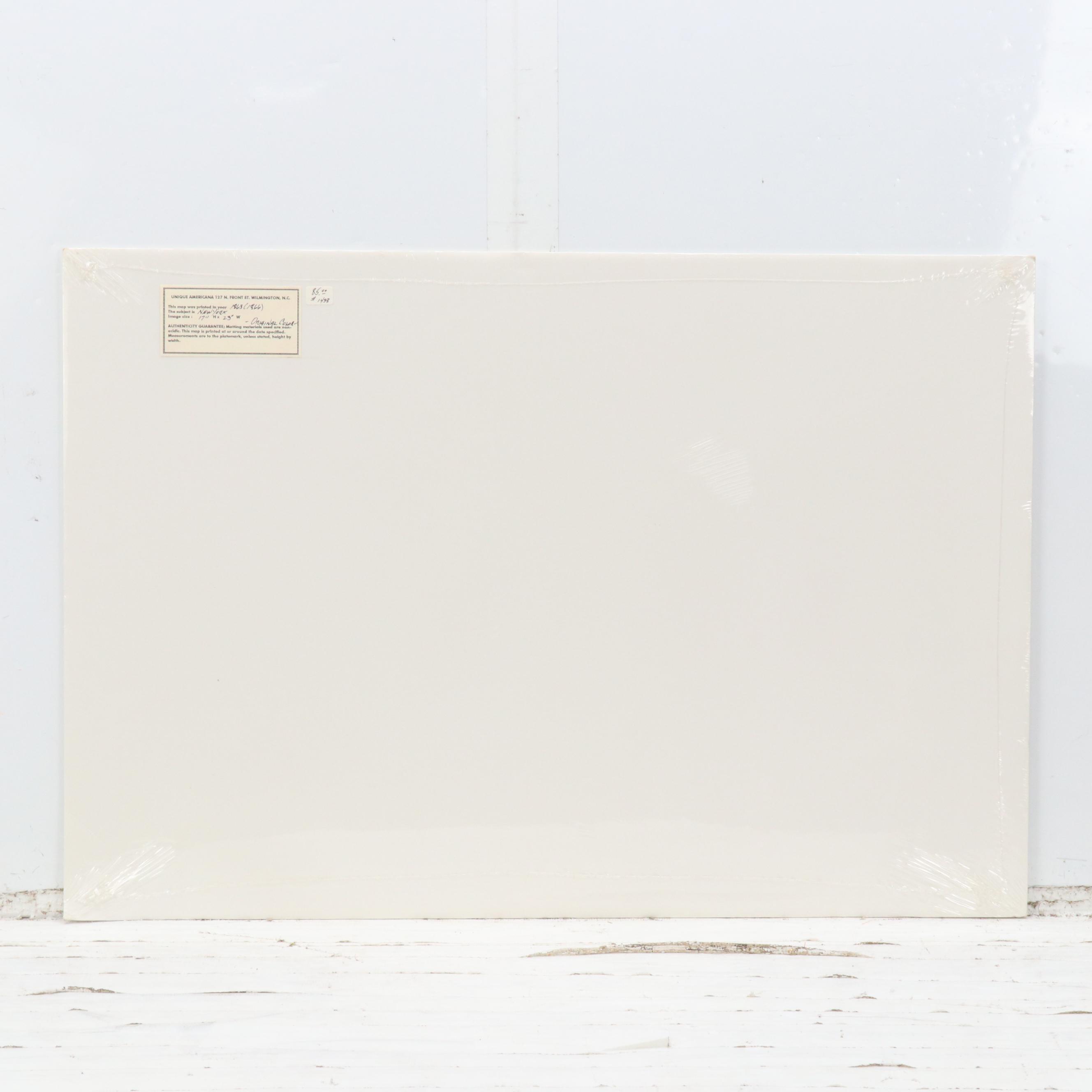 Hand-Colored Engraved County Map "Johnson's New York," Circa 1864