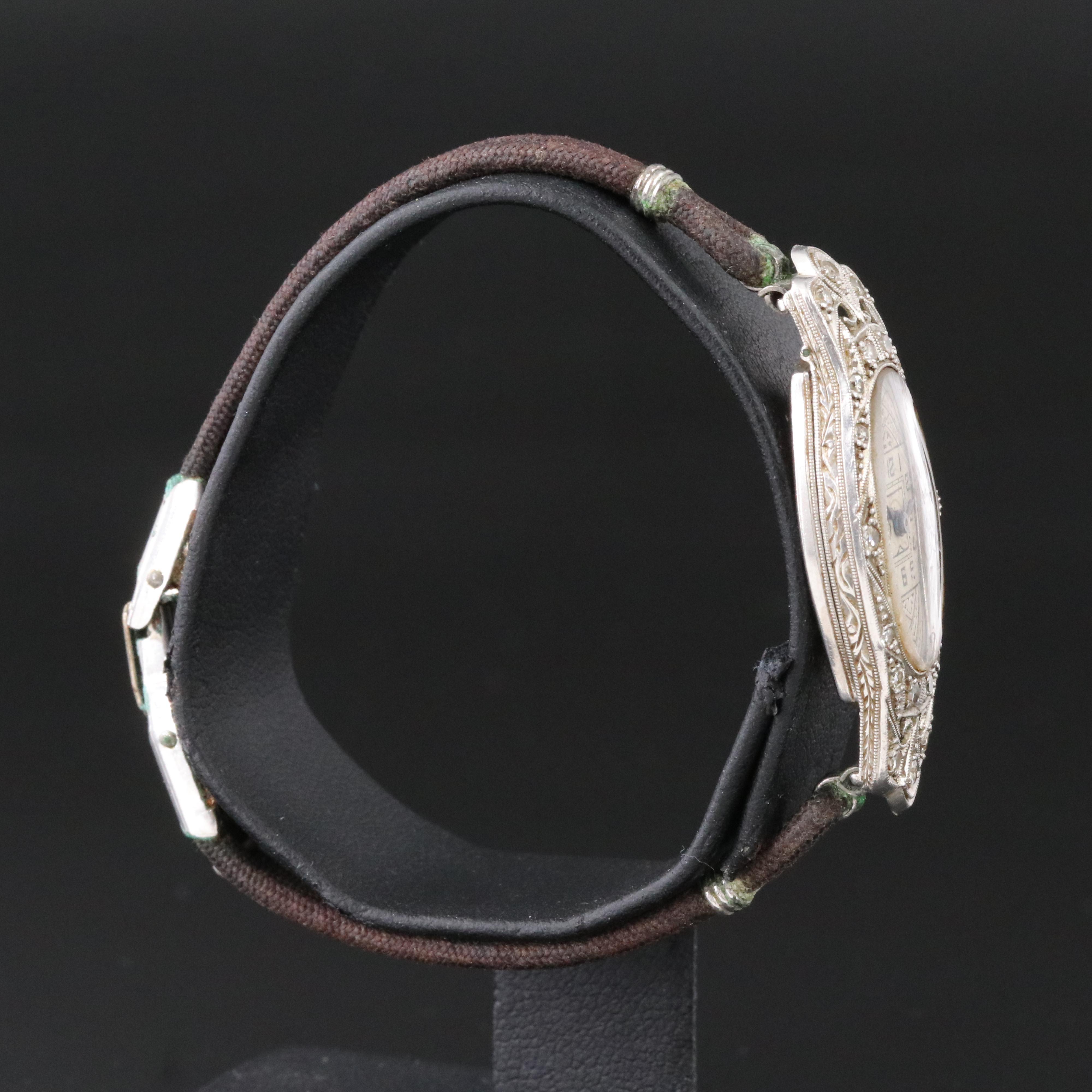 Vintage Platinum and Diamond Swiss Watch