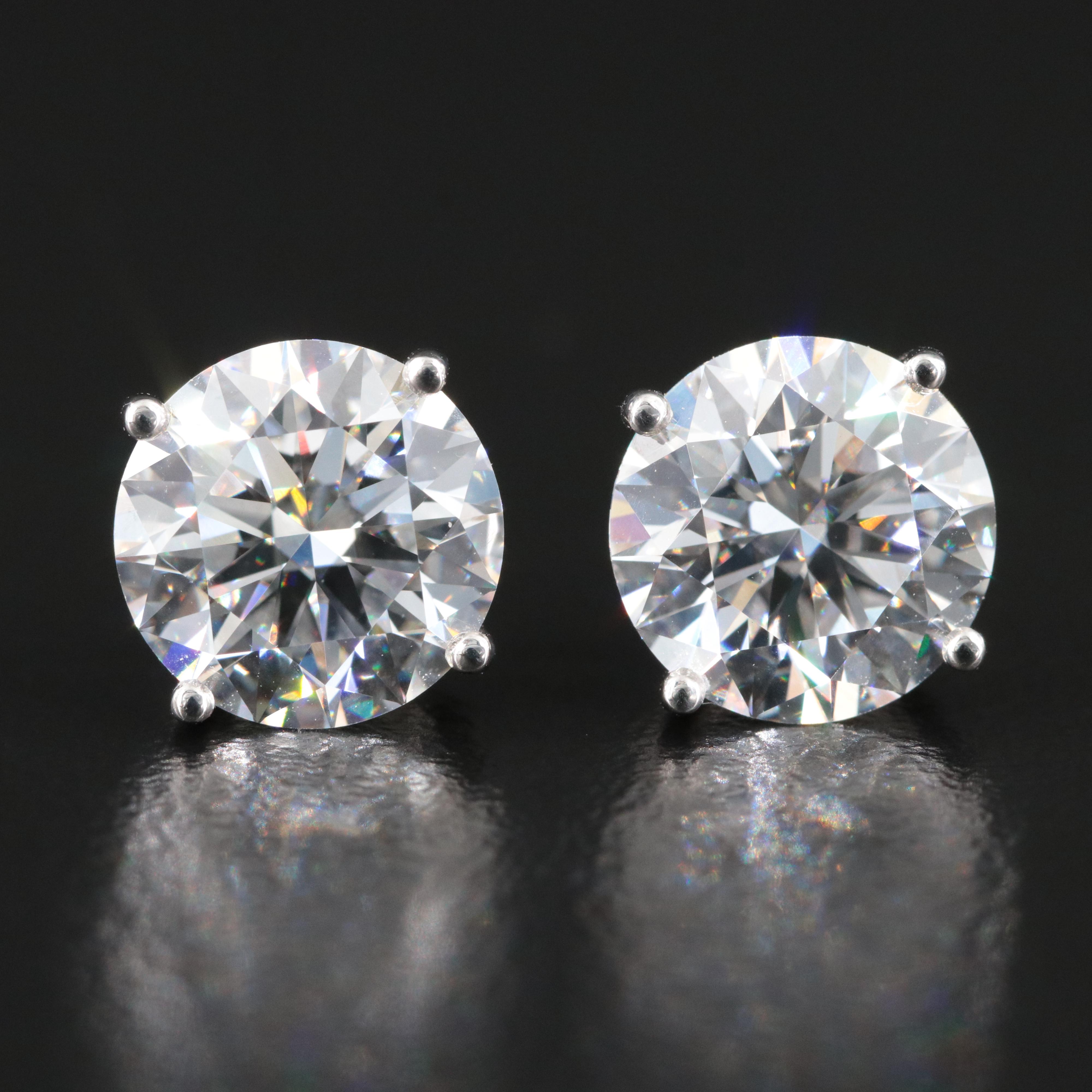 Platinum 5.12 CTW Lab Grown Diamond Stud Earrings with IGI Reports
