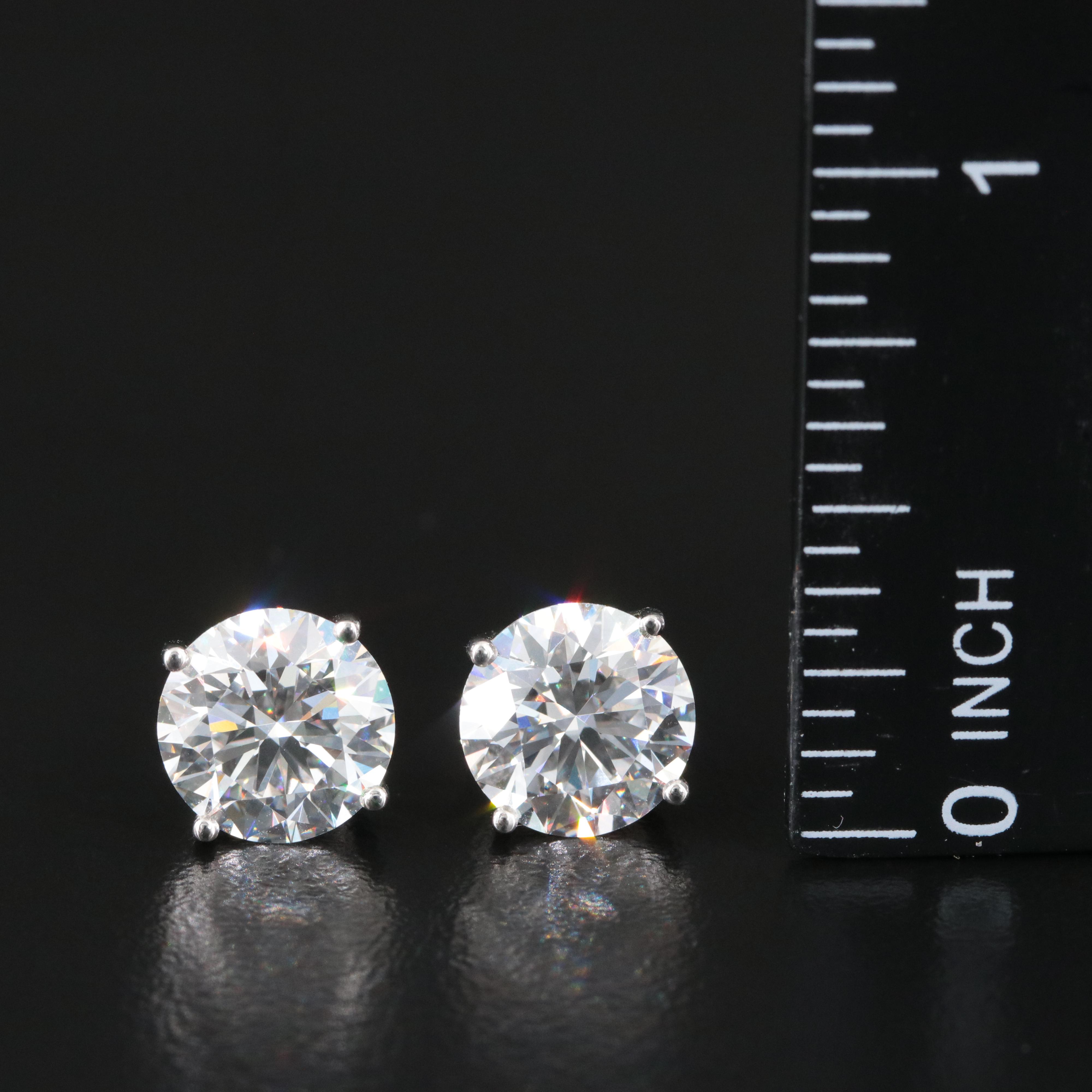 Platinum 5.12 CTW Lab Grown Diamond Stud Earrings with IGI Reports