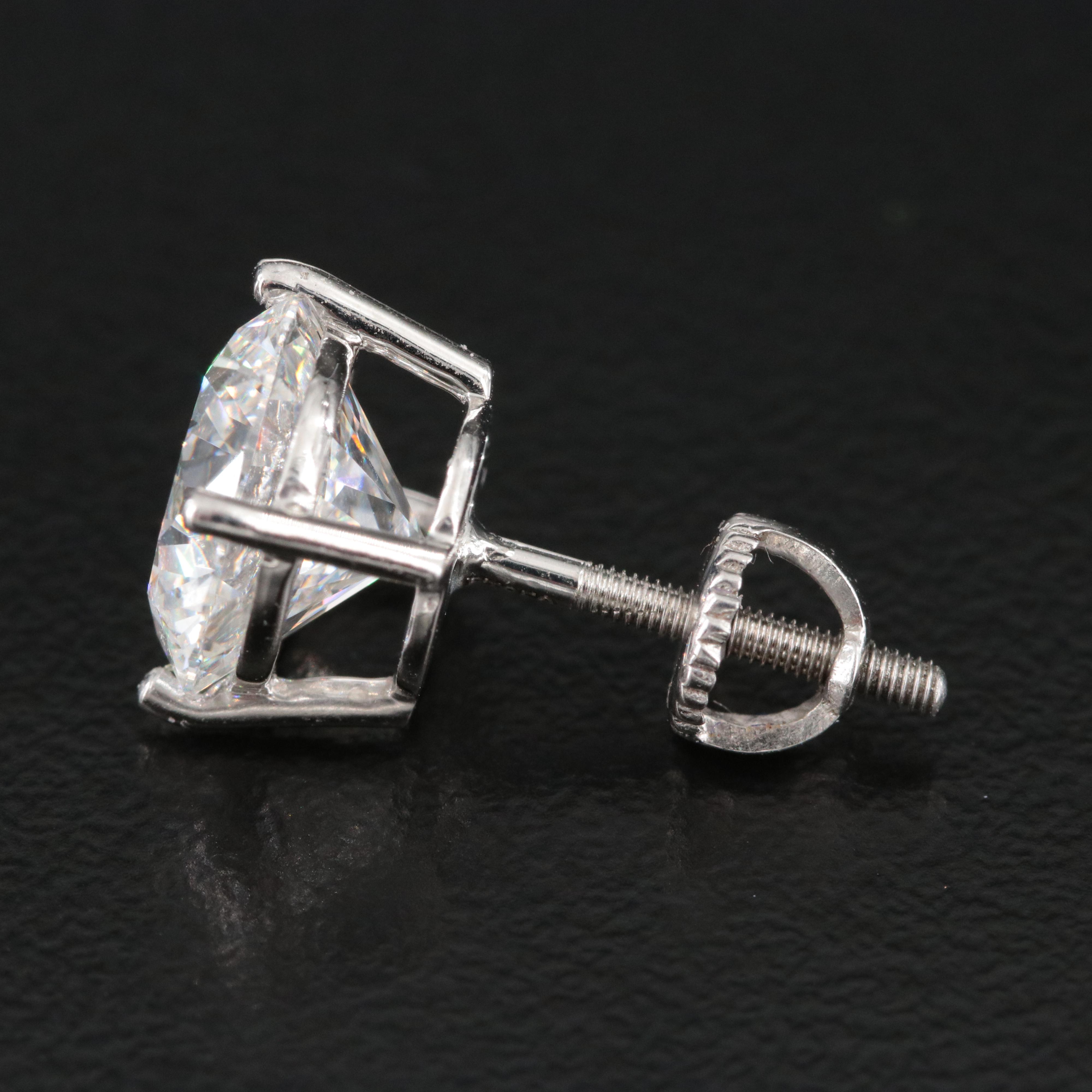 Platinum 5.12 CTW Lab Grown Diamond Stud Earrings with IGI Reports