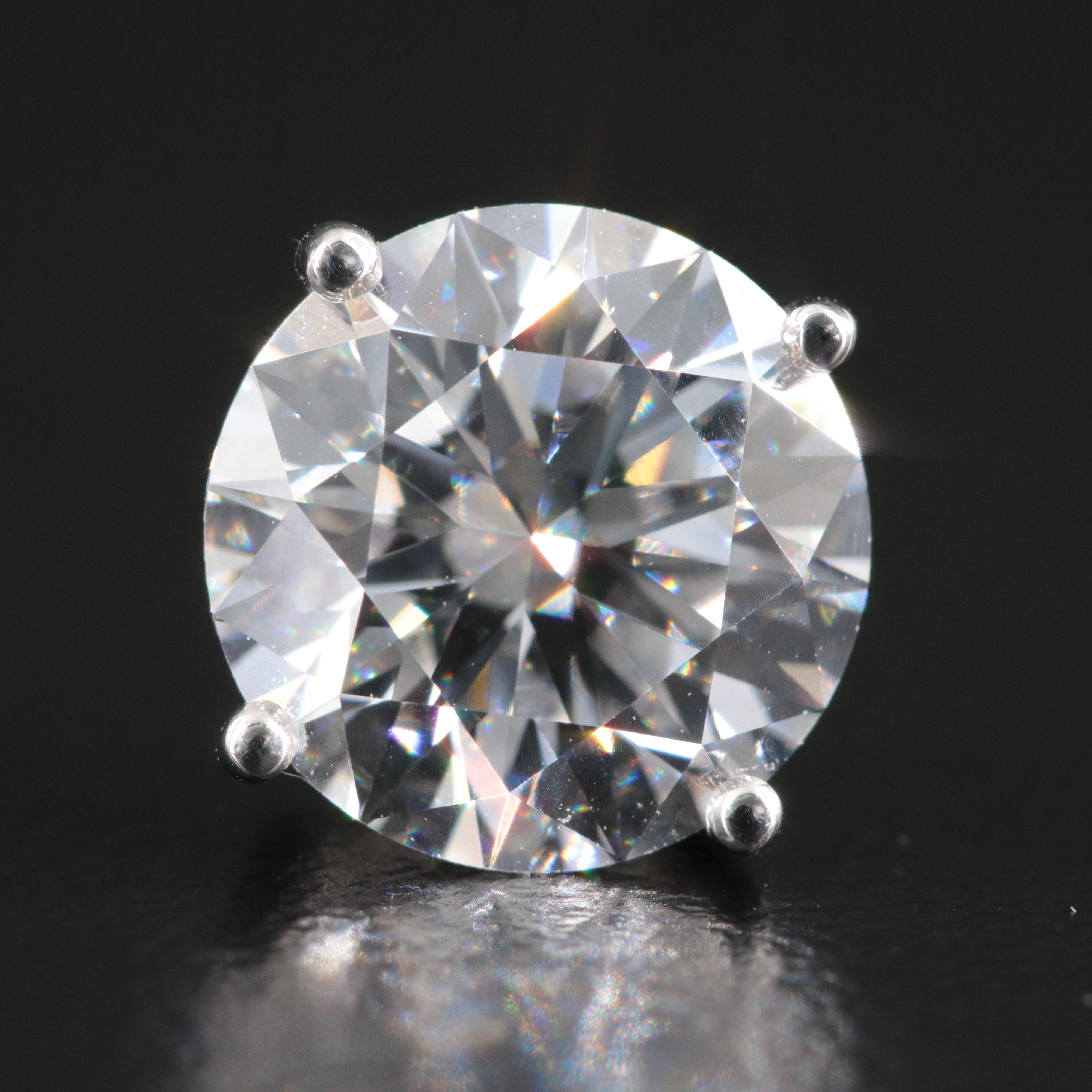 Platinum 5.12 CTW Lab Grown Diamond Stud Earrings with IGI Reports