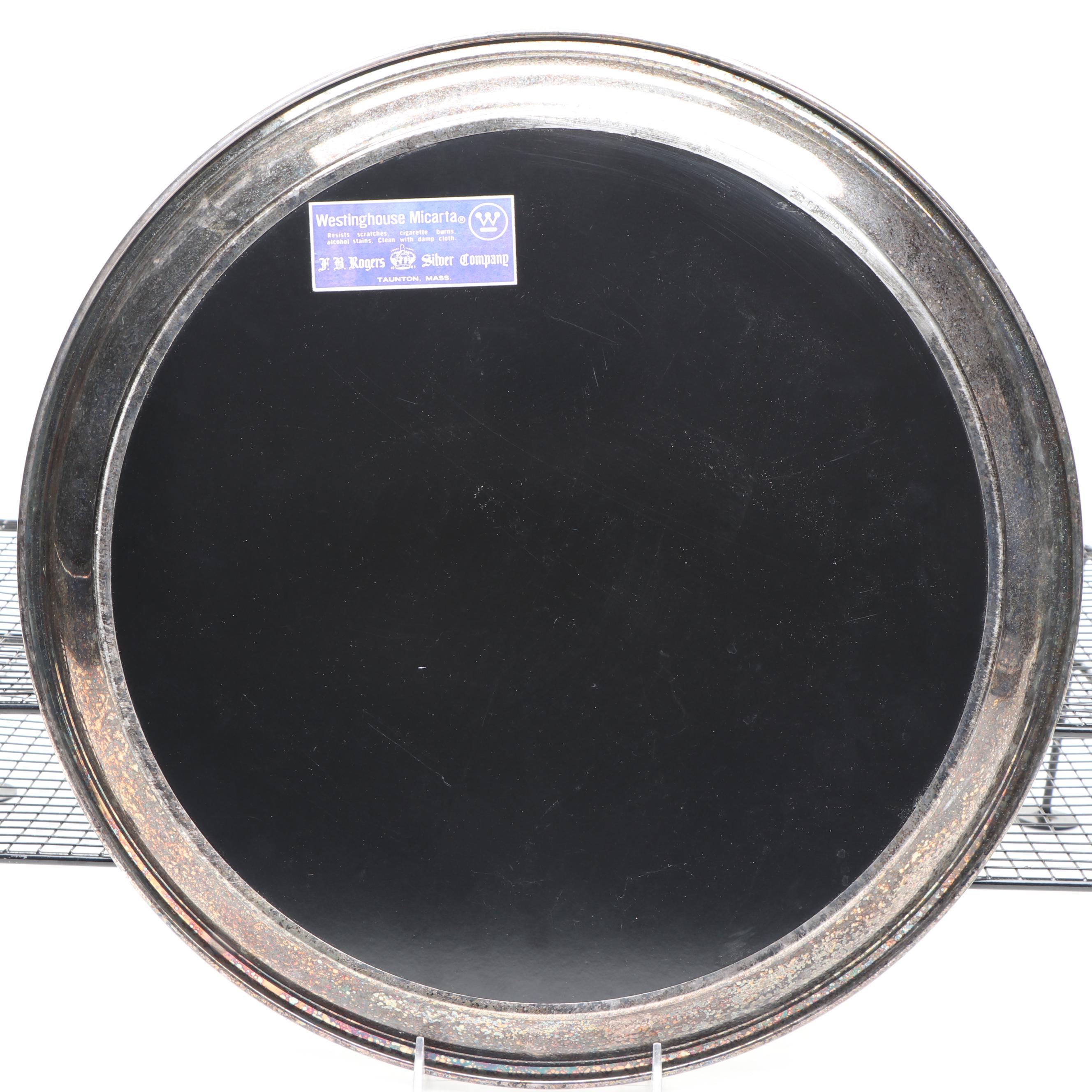 Westinghouse Micarta Silver Plate Trays and Metal Cooling Rack