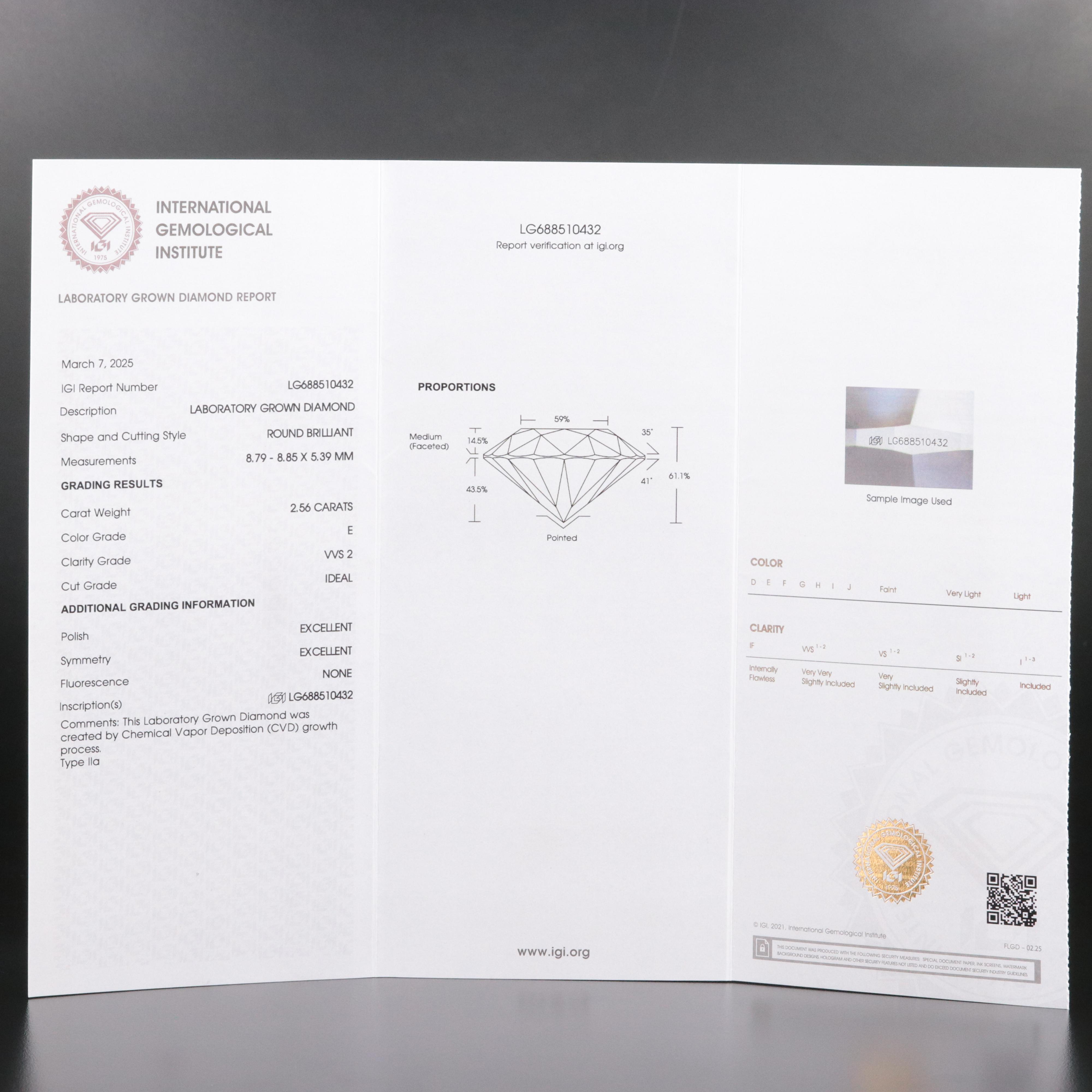 Platinum 5.12 CTW Lab Grown Diamond Stud Earrings with IGI Reports