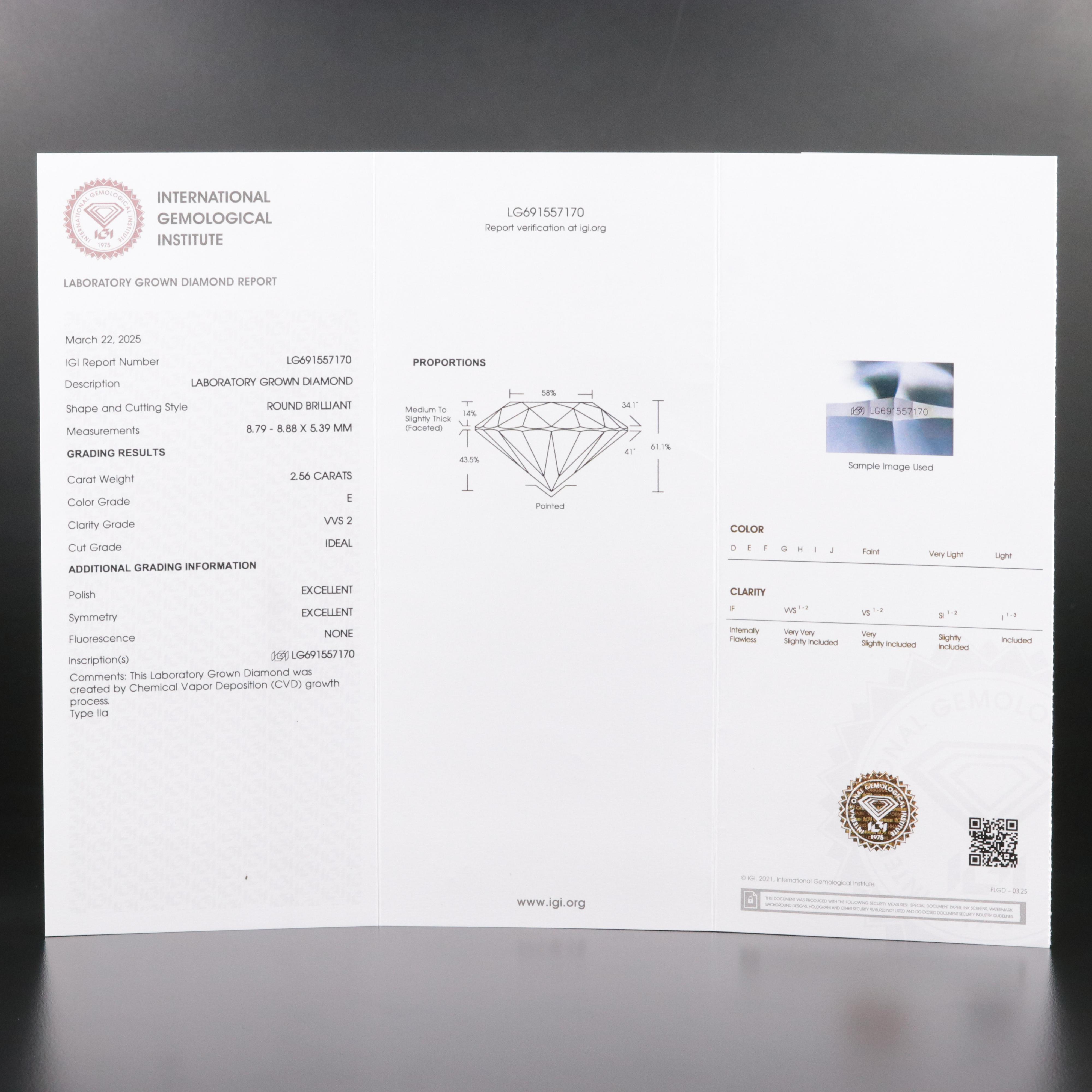 Platinum 5.12 CTW Lab Grown Diamond Stud Earrings with IGI Reports