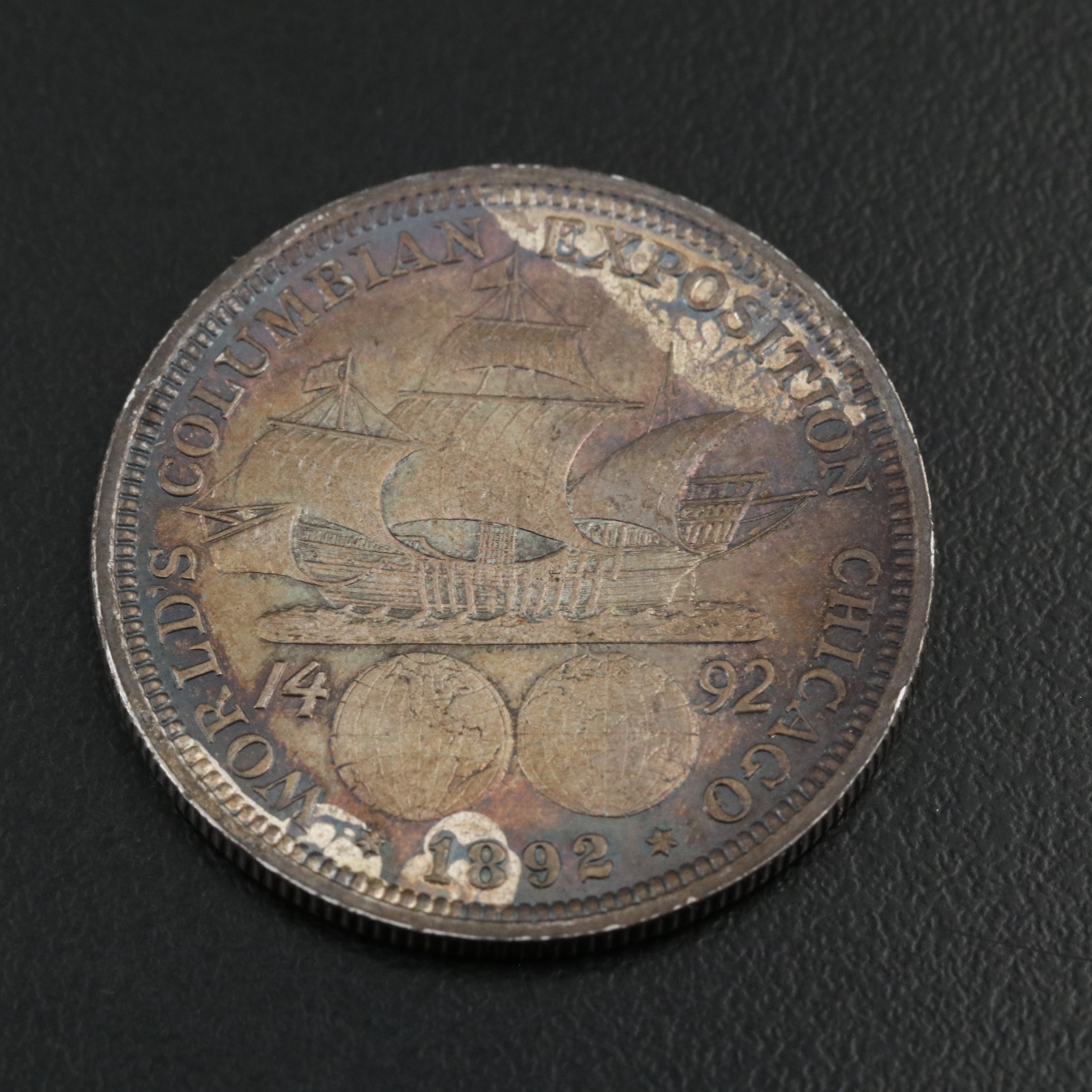 Two Colombian Commemorative Silver Half Dollars 1892 and 1893