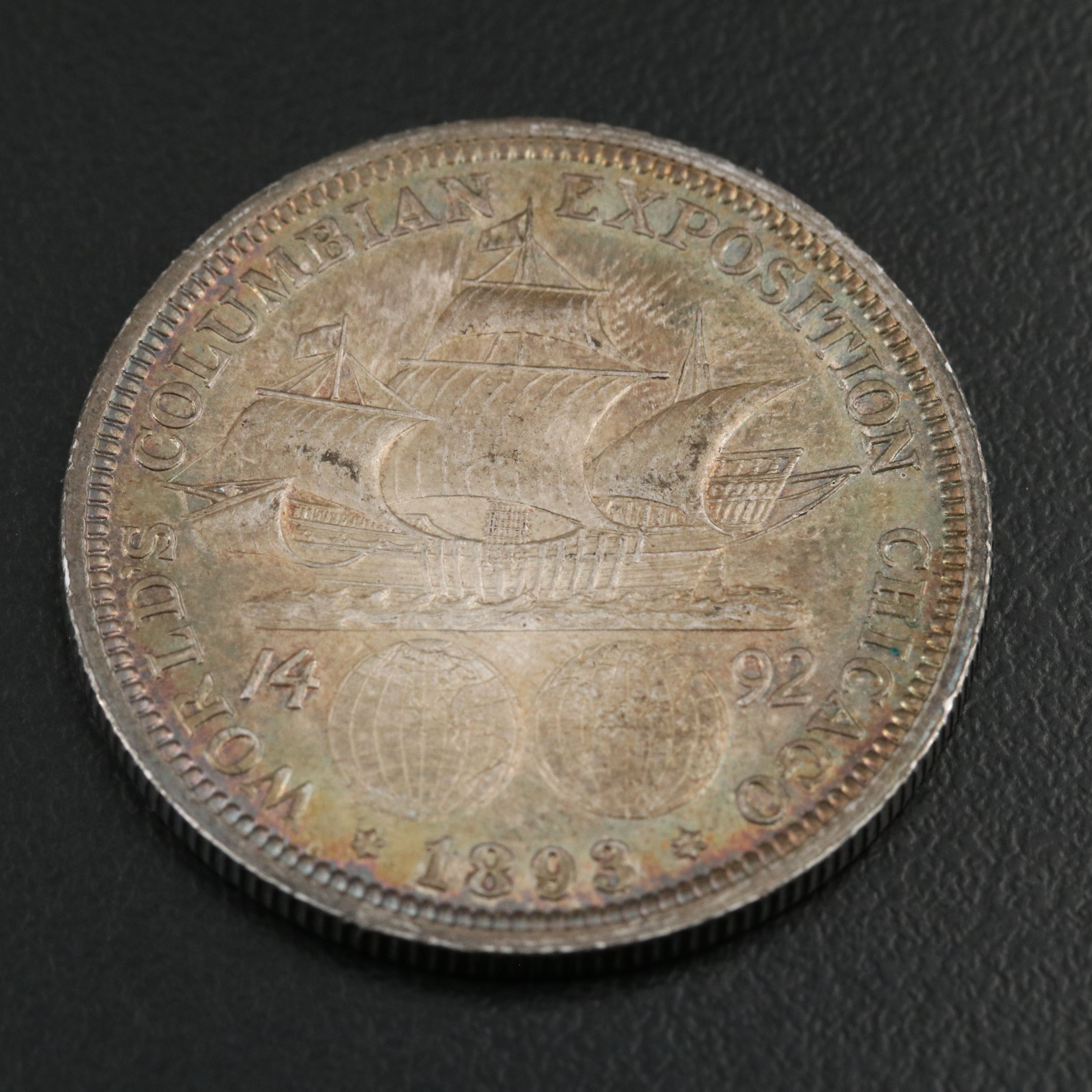 Two Colombian Commemorative Silver Half Dollars 1892 and 1893