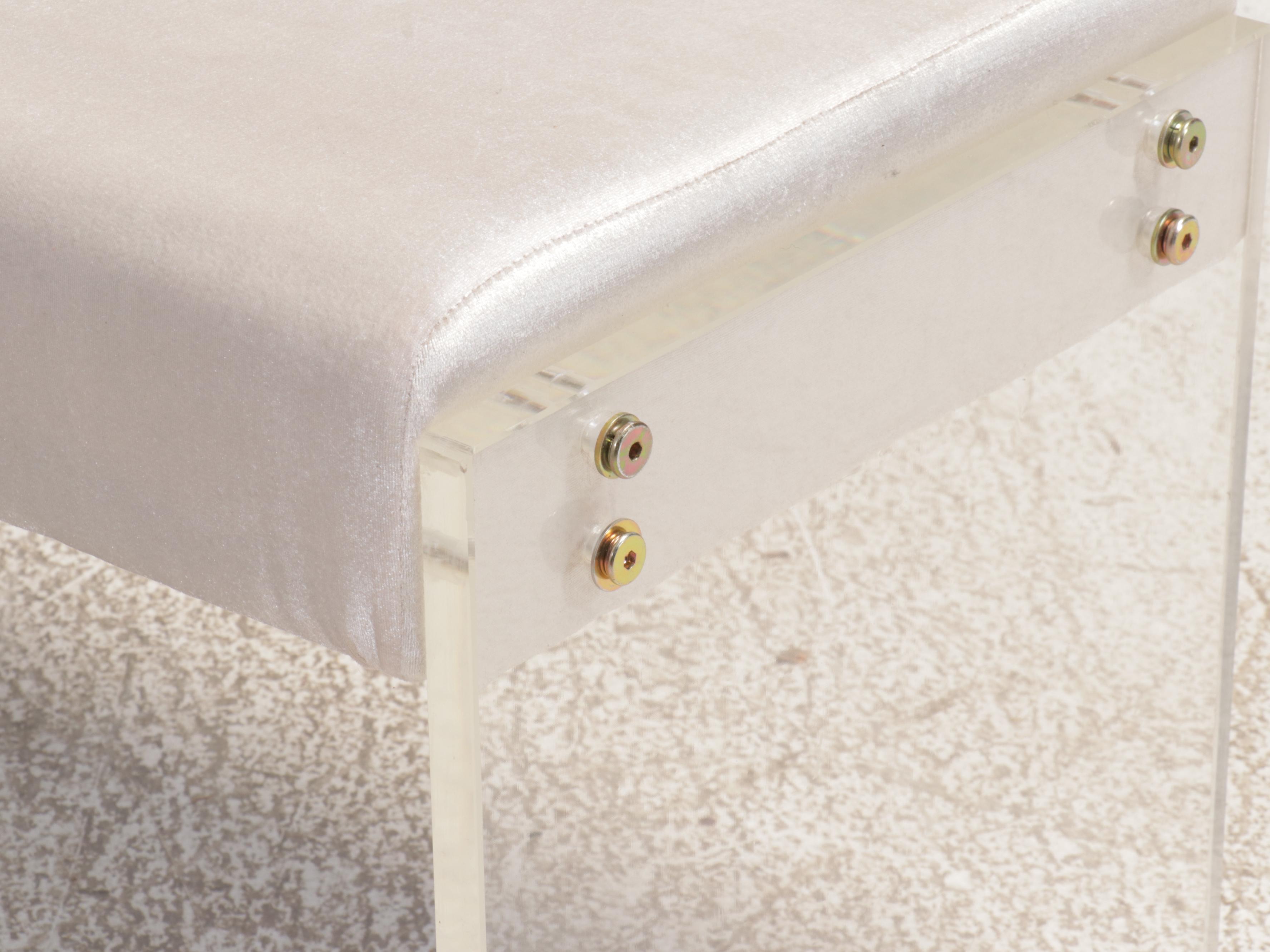 Braxton Studio Modern Contemporary Acrylic and Upholstered Bench