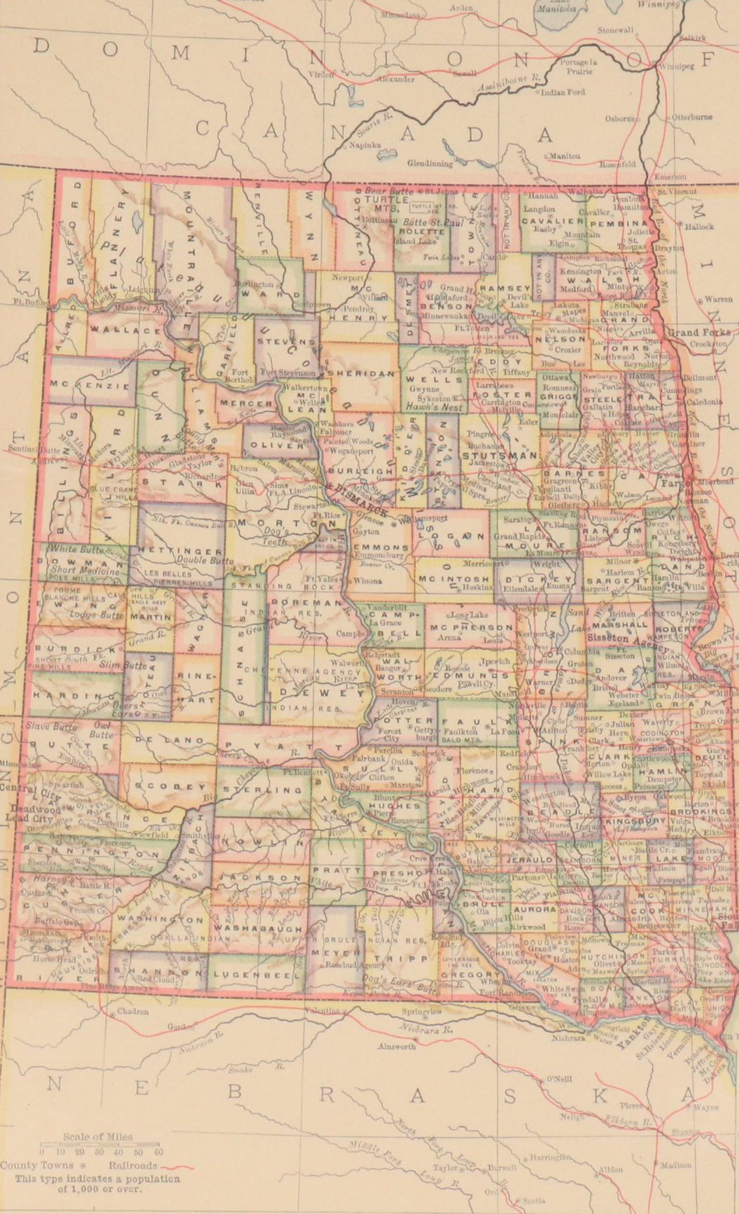 Wax Engraved Maps "Dakota" and "Physical Map of North America"